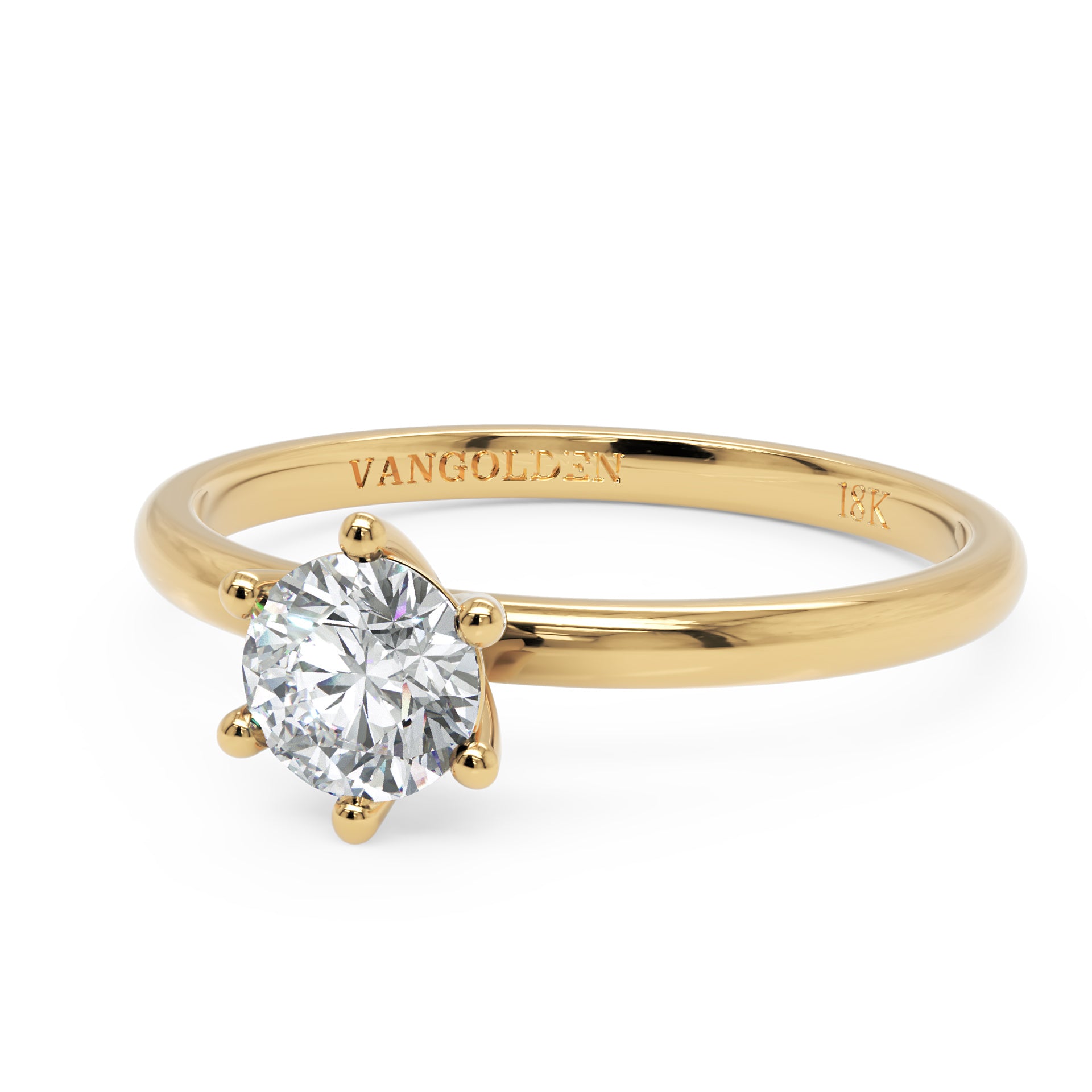 Anel de Noivado Amélie Diamante de Laboratório 0,50 ct em Ouro 18K