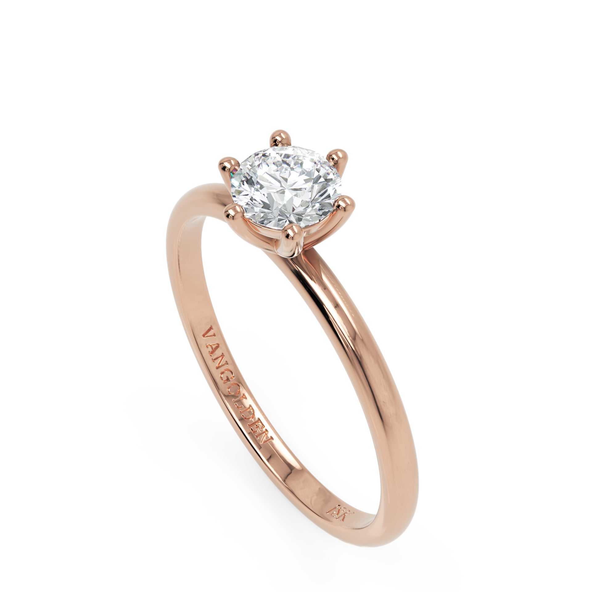 Anel de Noivado Amélie Diamante de Laboratório 0,50 ct em Ouro 18K