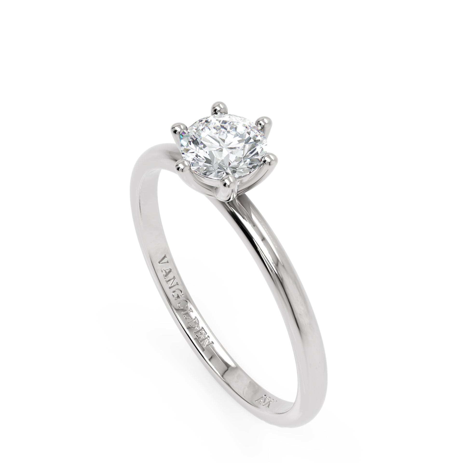 Anel de Noivado Amélie Diamante de Laboratório 0,50 ct em Ouro 18K