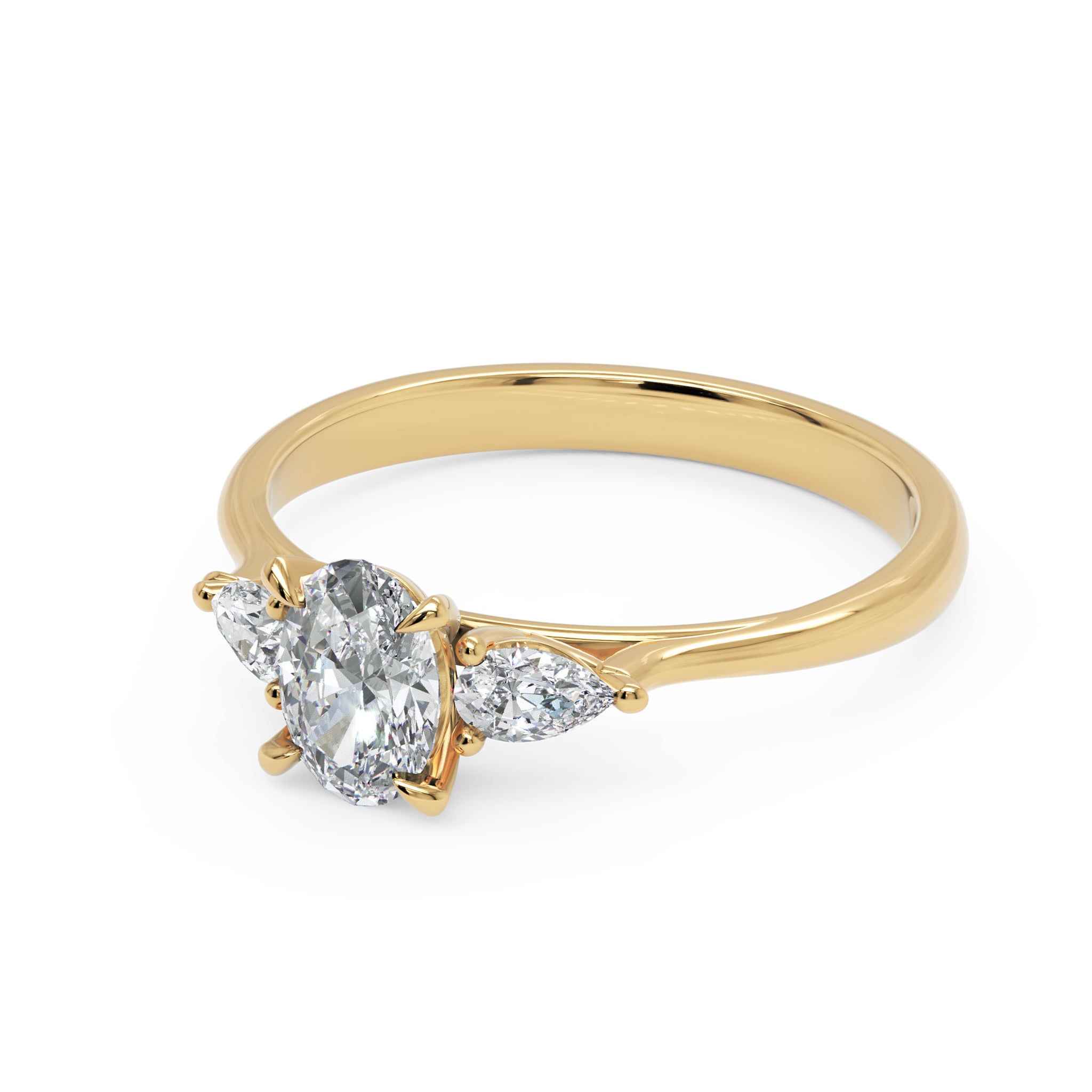 Anel de Noivado Valley Diamante de Laboratório 0,50 ct em Ouro 18K