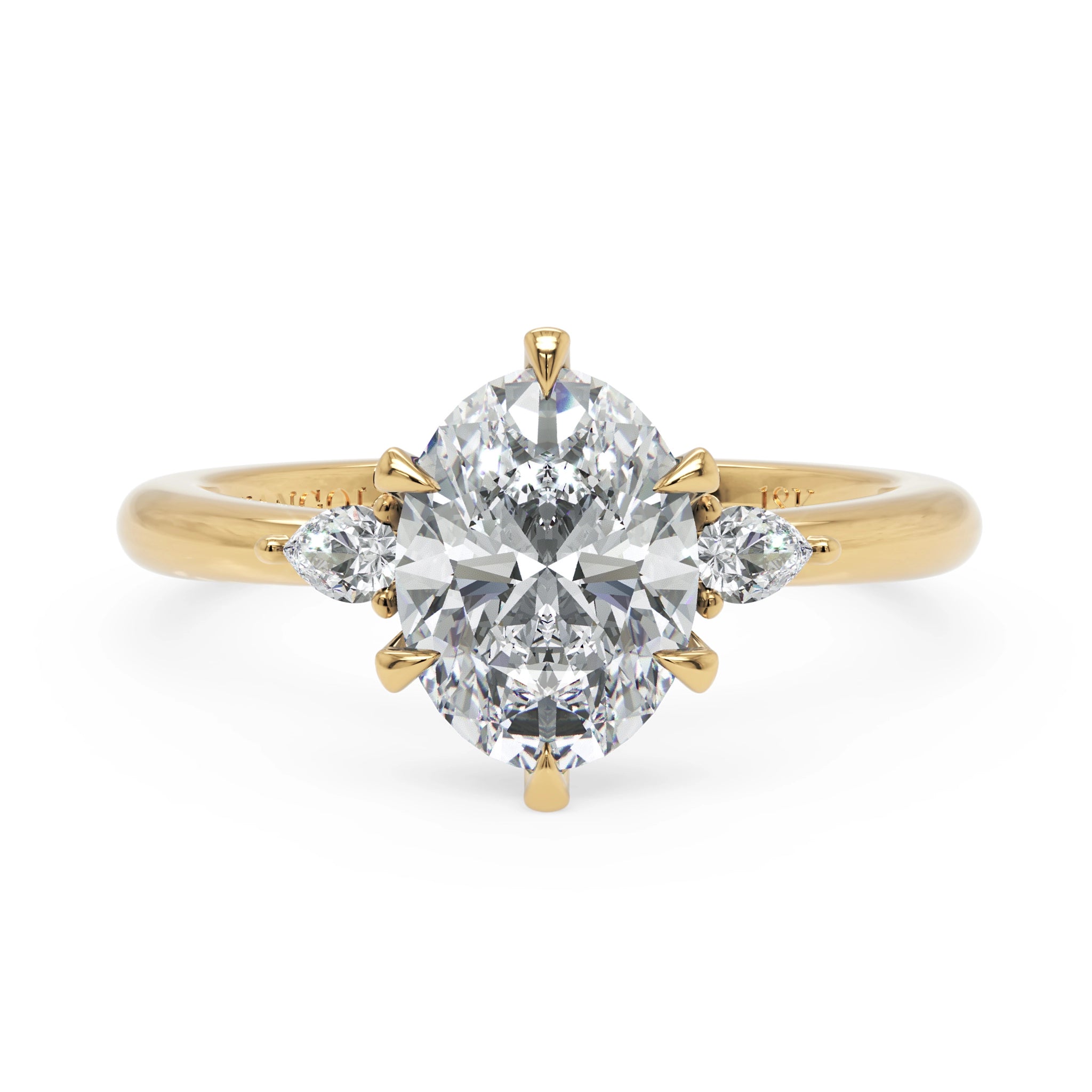 Anel de Noivado Midnight Sun Moissanite 1,5 ct em Ouro 18K