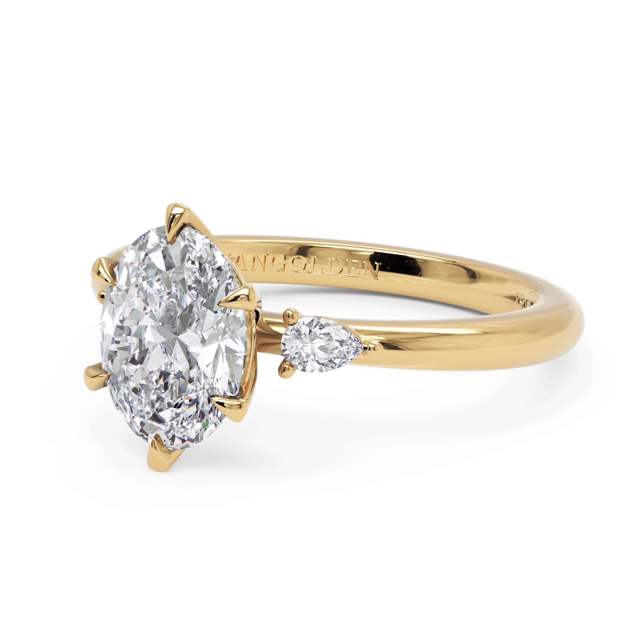 Anel de Noivado Midnight Sun Moissanite 1,5 ct em Ouro 18K