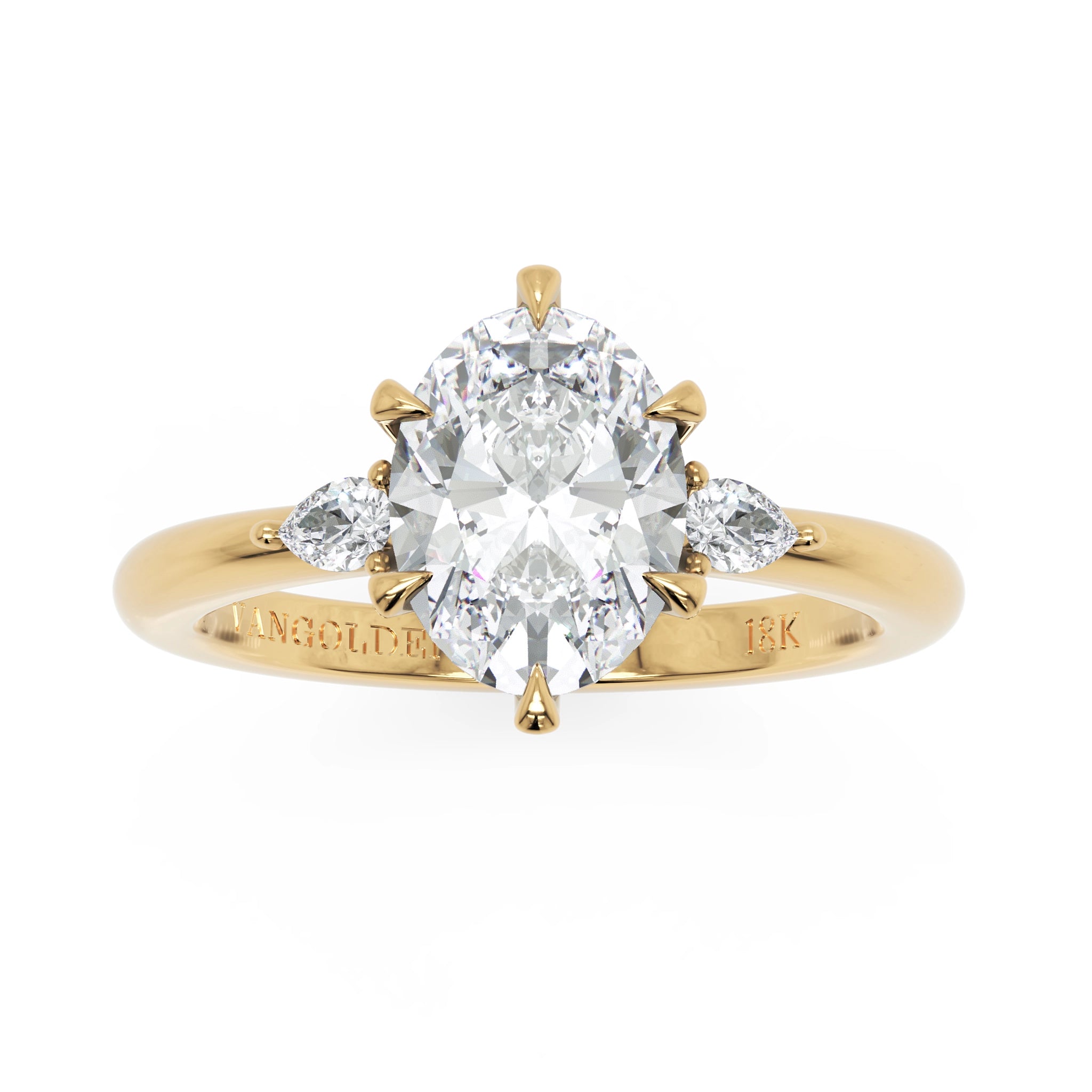 Anel de Noivado Midnight Sun Moissanite 1,5 ct em Ouro 18K