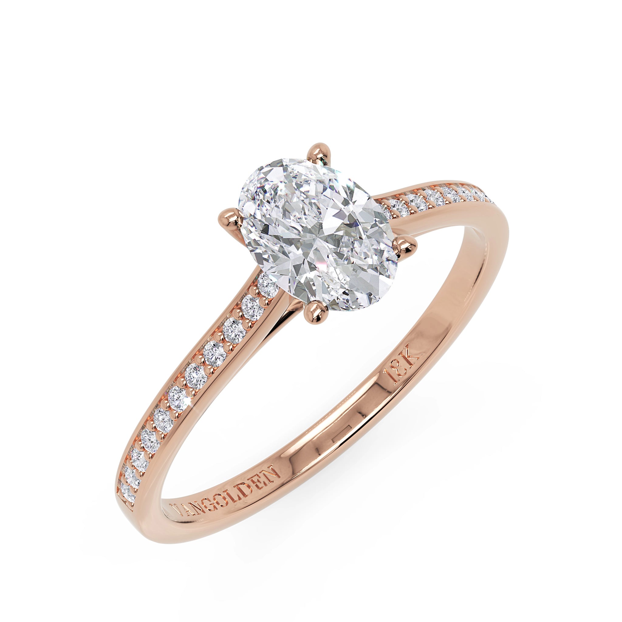 Anel de Noivado Fael Diamante de Laboratório 1 ct em Ouro 18K
