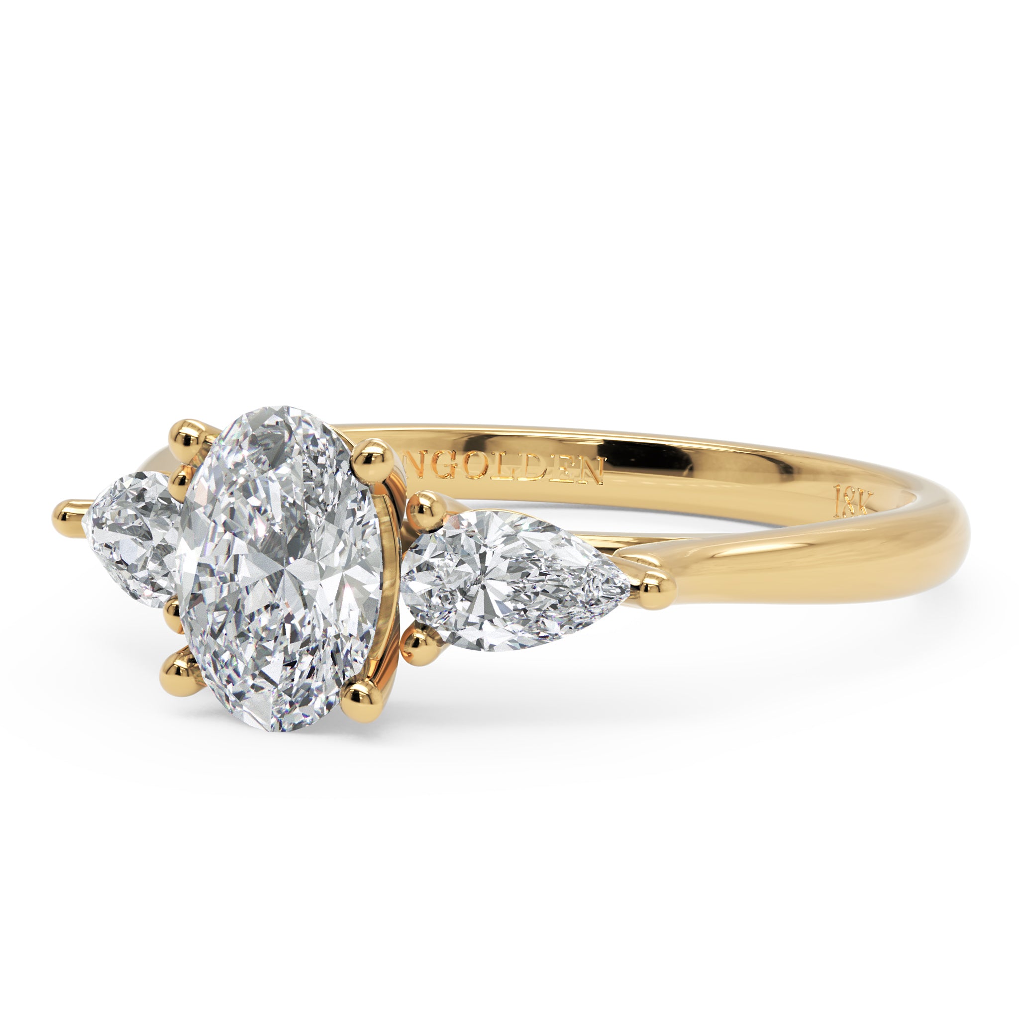 Anel de Noivado Valley Moissanite 1,0ct em Ouro 18K