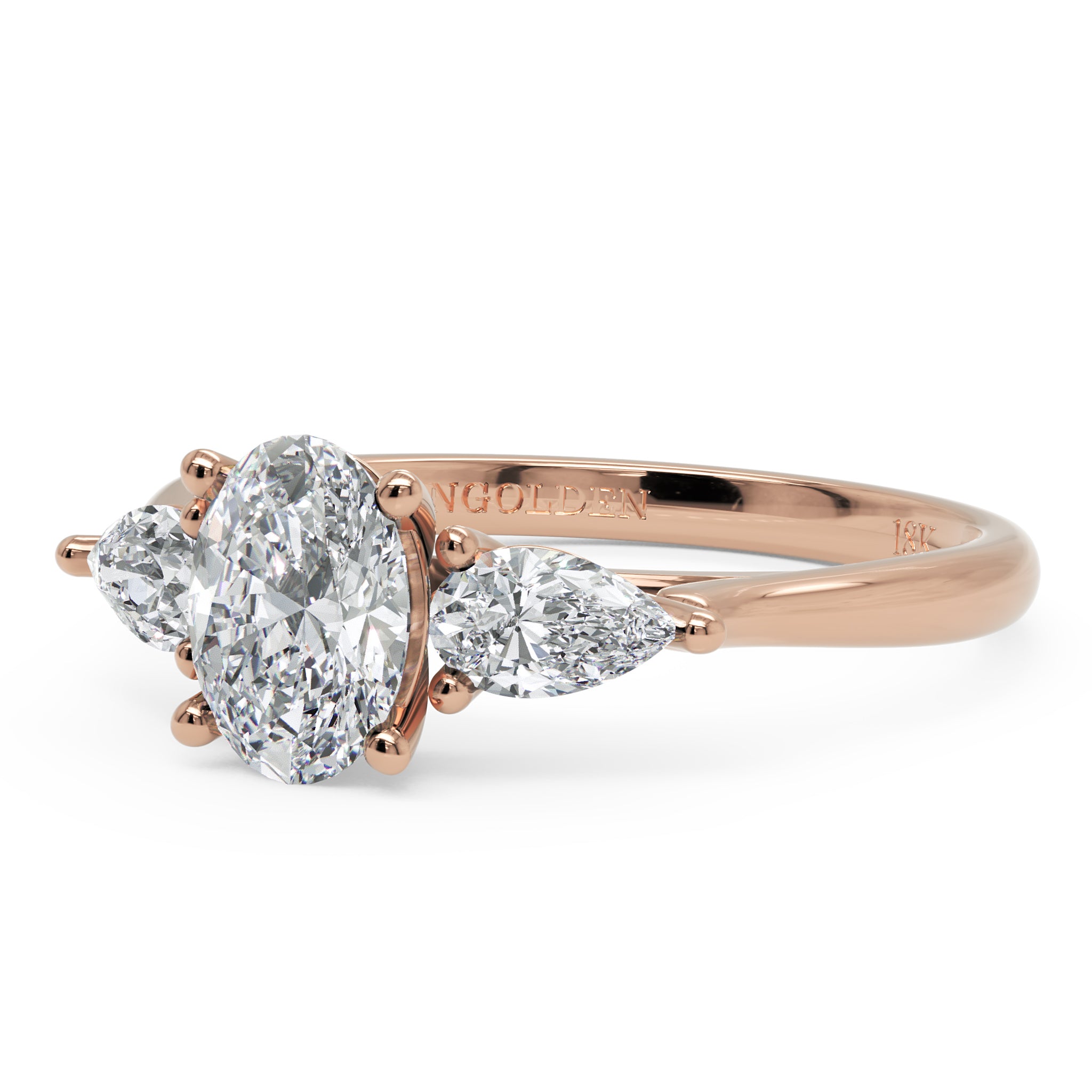 Anel de Noivado Valley Moissanite 1,0ct em Ouro 18K