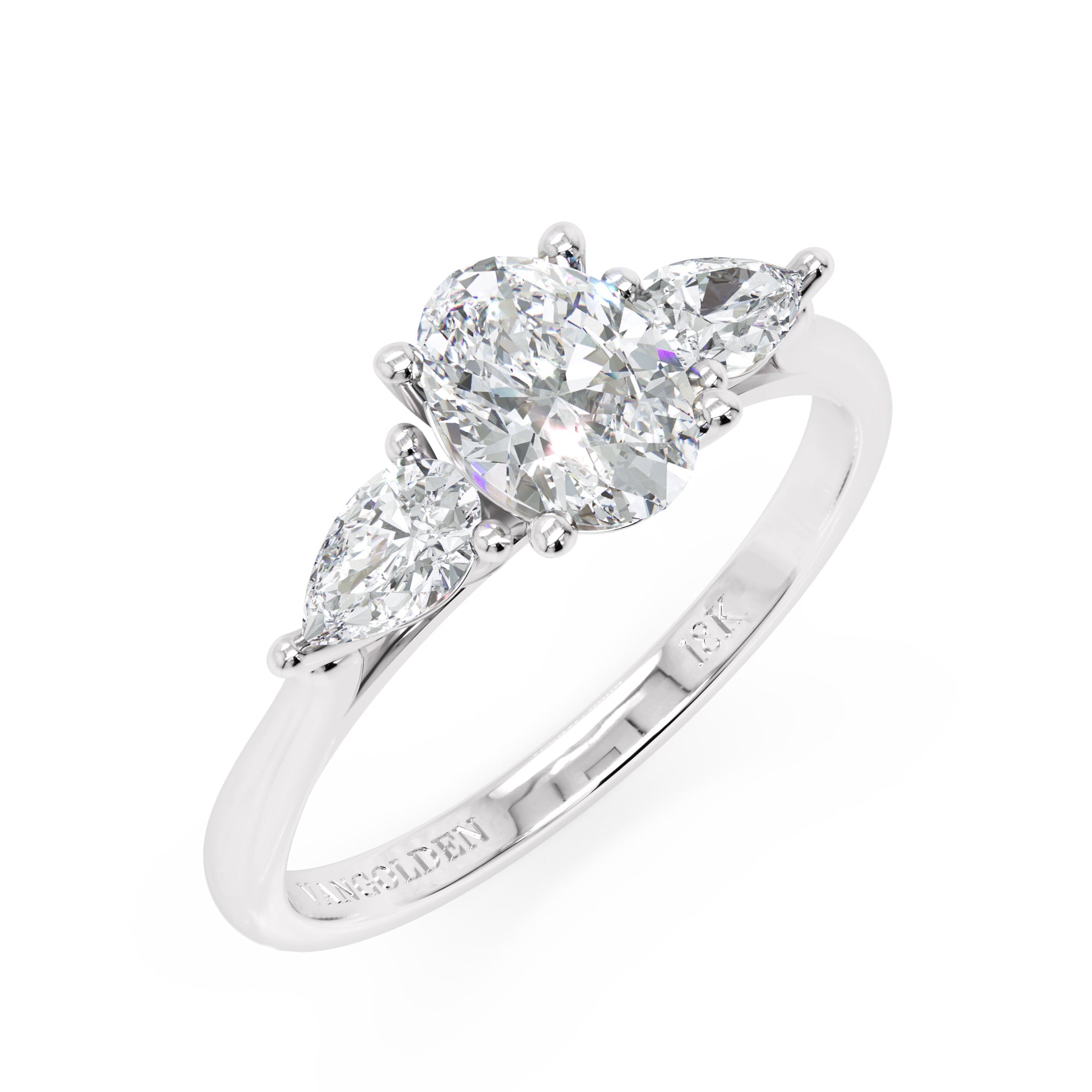 Anel de Noivado Valley Moissanite 1,0ct em Ouro 18K