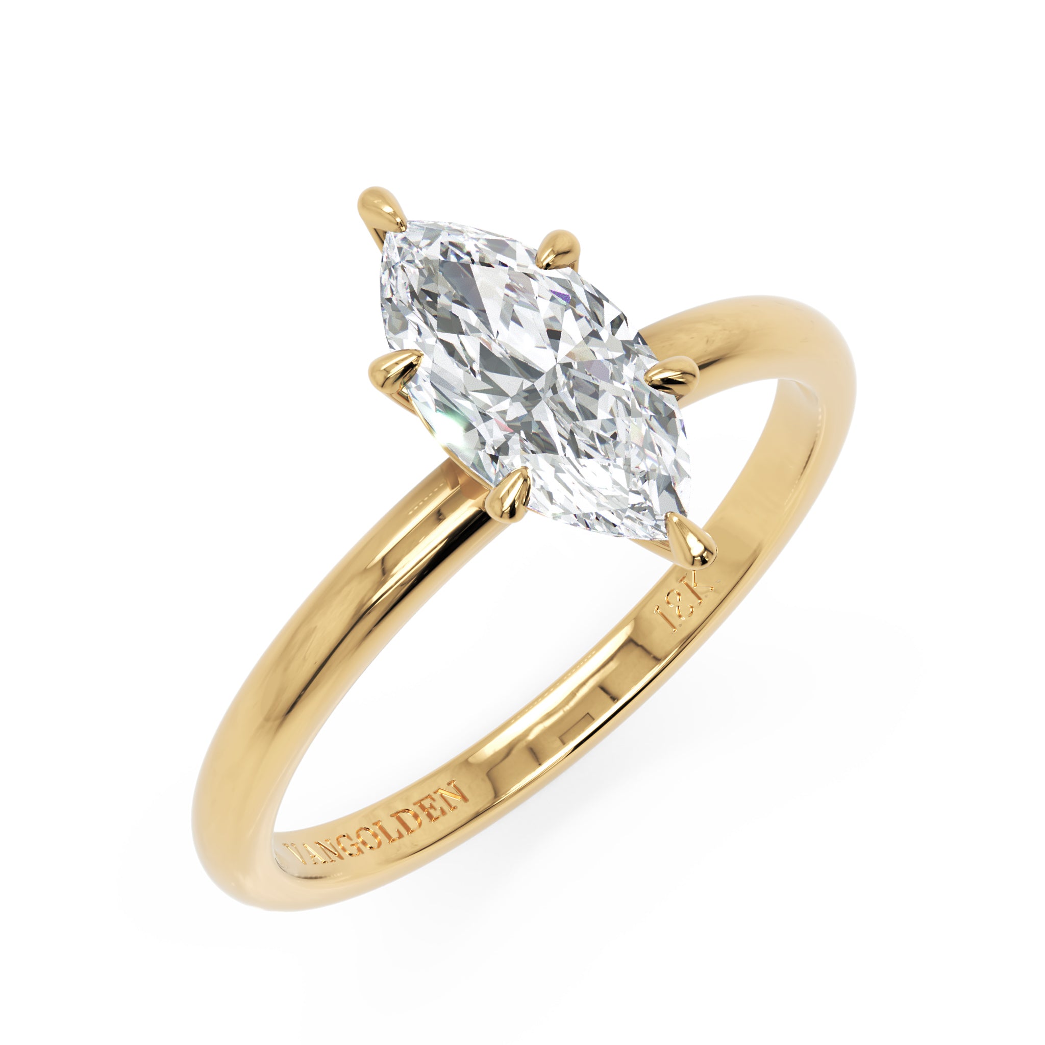 Anel de Noivado Eda Diamante de Laboratório 0,70 ct em Ouro 18K
