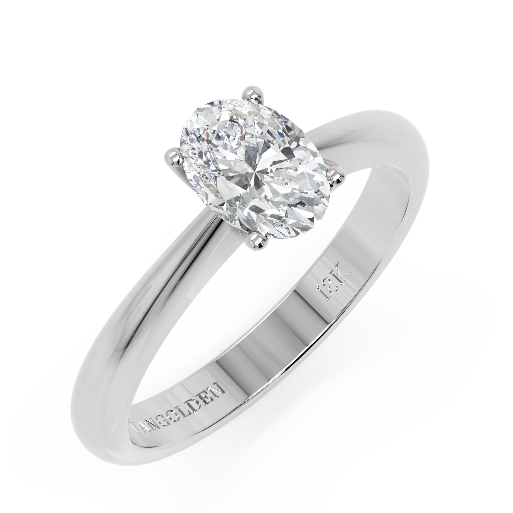 Anel de Noivado Anabel moissanite 1 ct em Ouro 18K