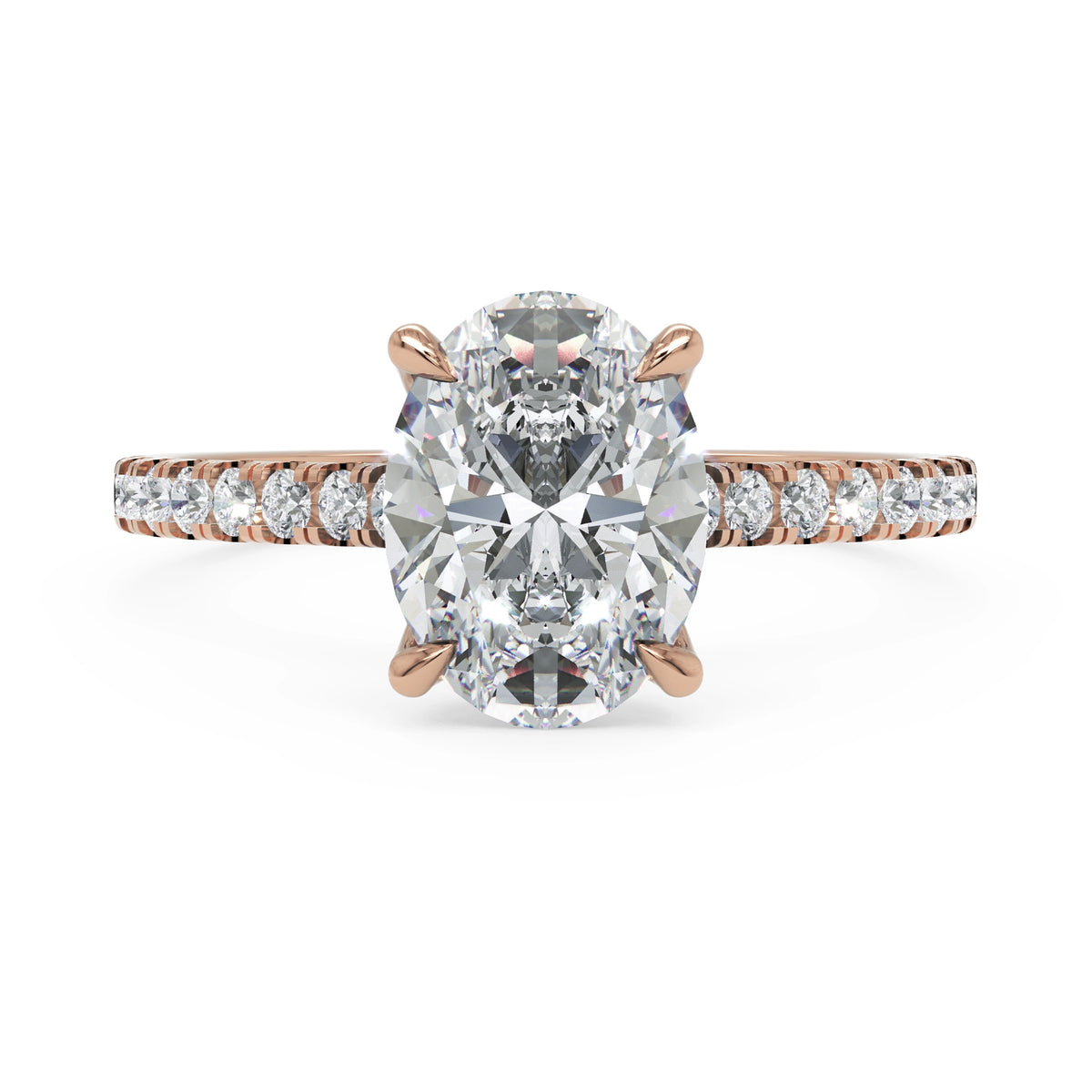 1.5 ct Lab Diamond Palette Tulip Engagement Ring in 18K Gold