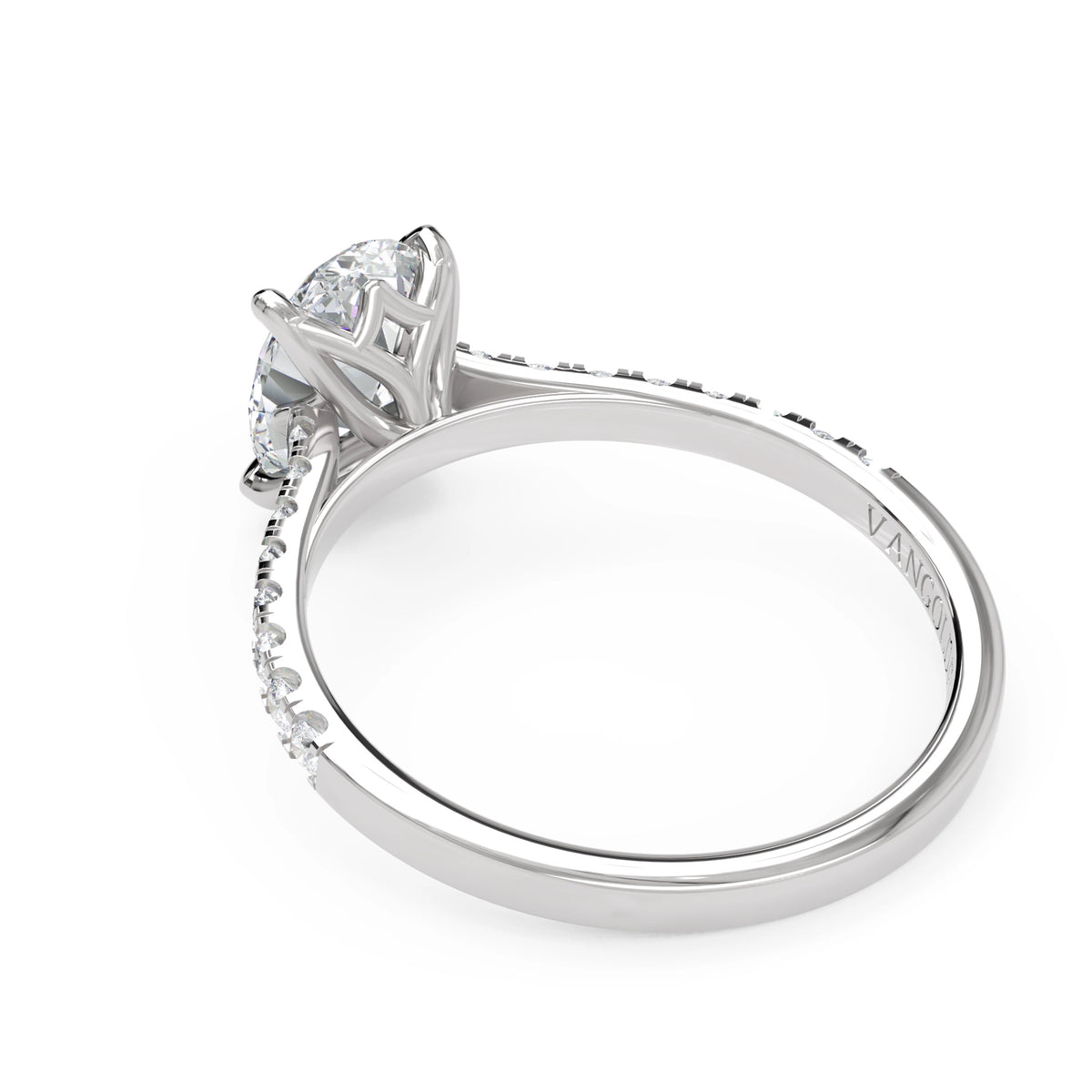1.5 ct Lab Diamond Palette Tulip Engagement Ring in 18K Gold