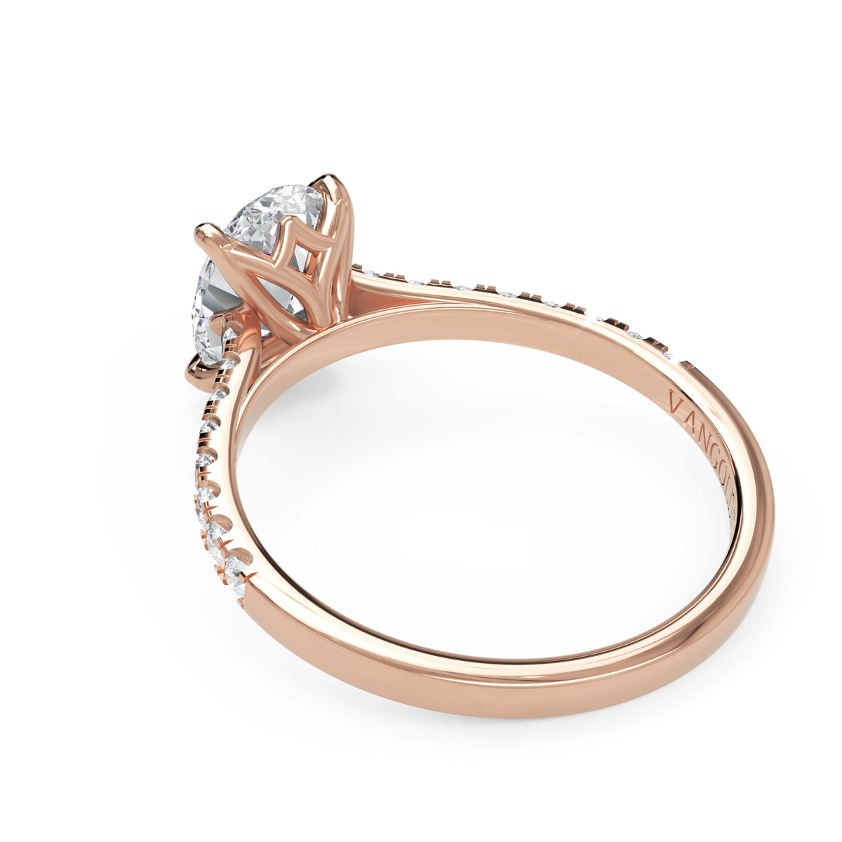 1.5 ct Lab Diamond Palette Tulip Engagement Ring in 18K Gold