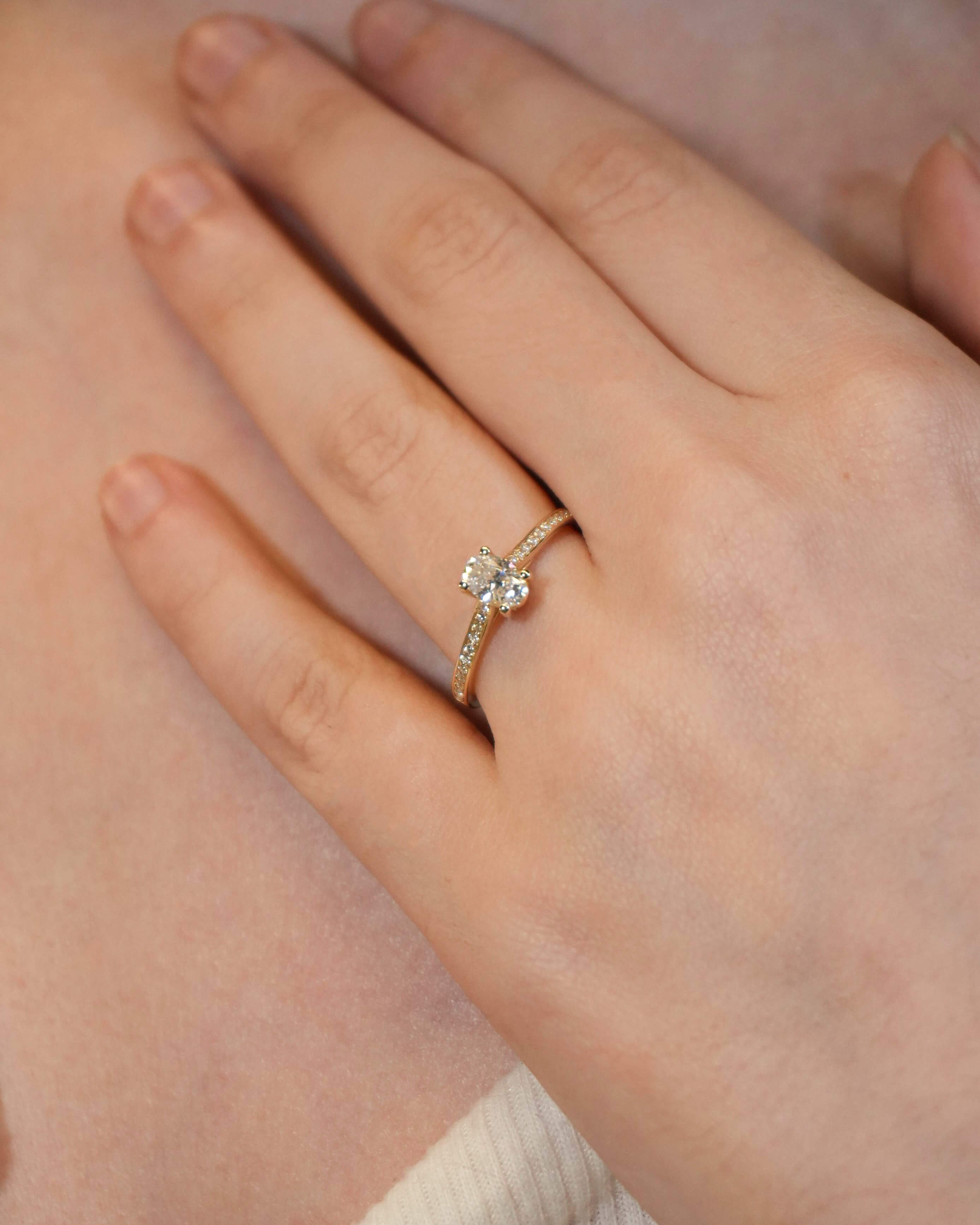 Anel de Noivado Fael Moissanite 0,50 ct em Ouro 18K