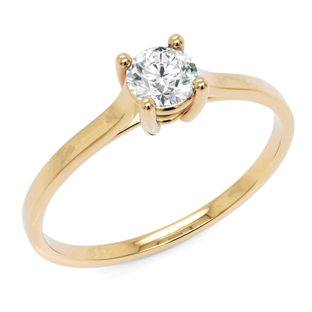 Anel de Noivado Stellae Diamante Natural 0,25 ct em Ouro 18K