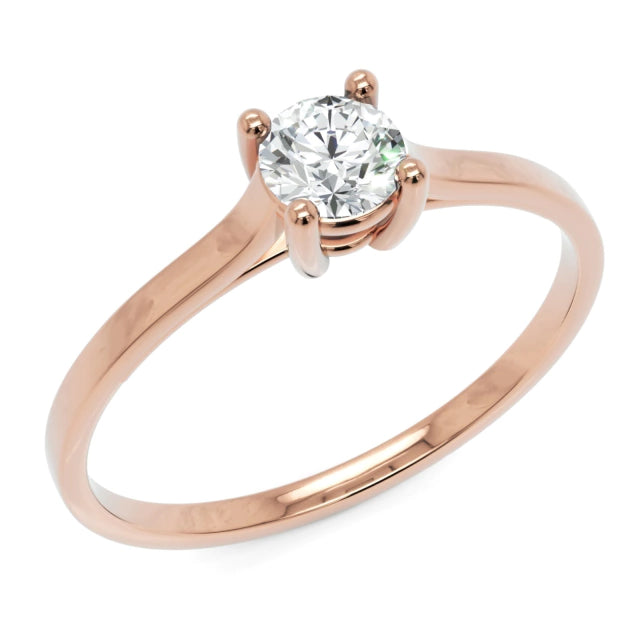 Anel de Noivado Stellae Diamante Natural 0,25 ct em Ouro 18K