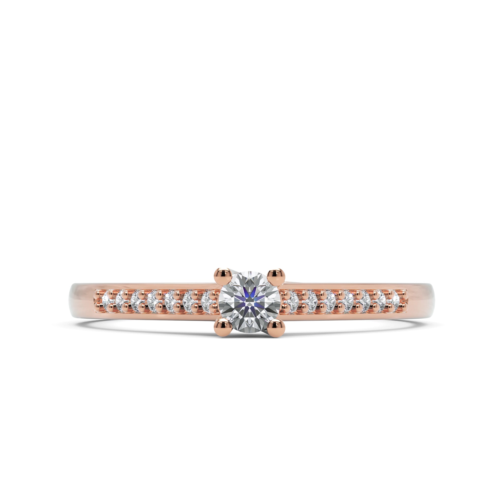 Anel de Noivado Fiorella II Diamante Natural 0,10 ct em Ouro 18K