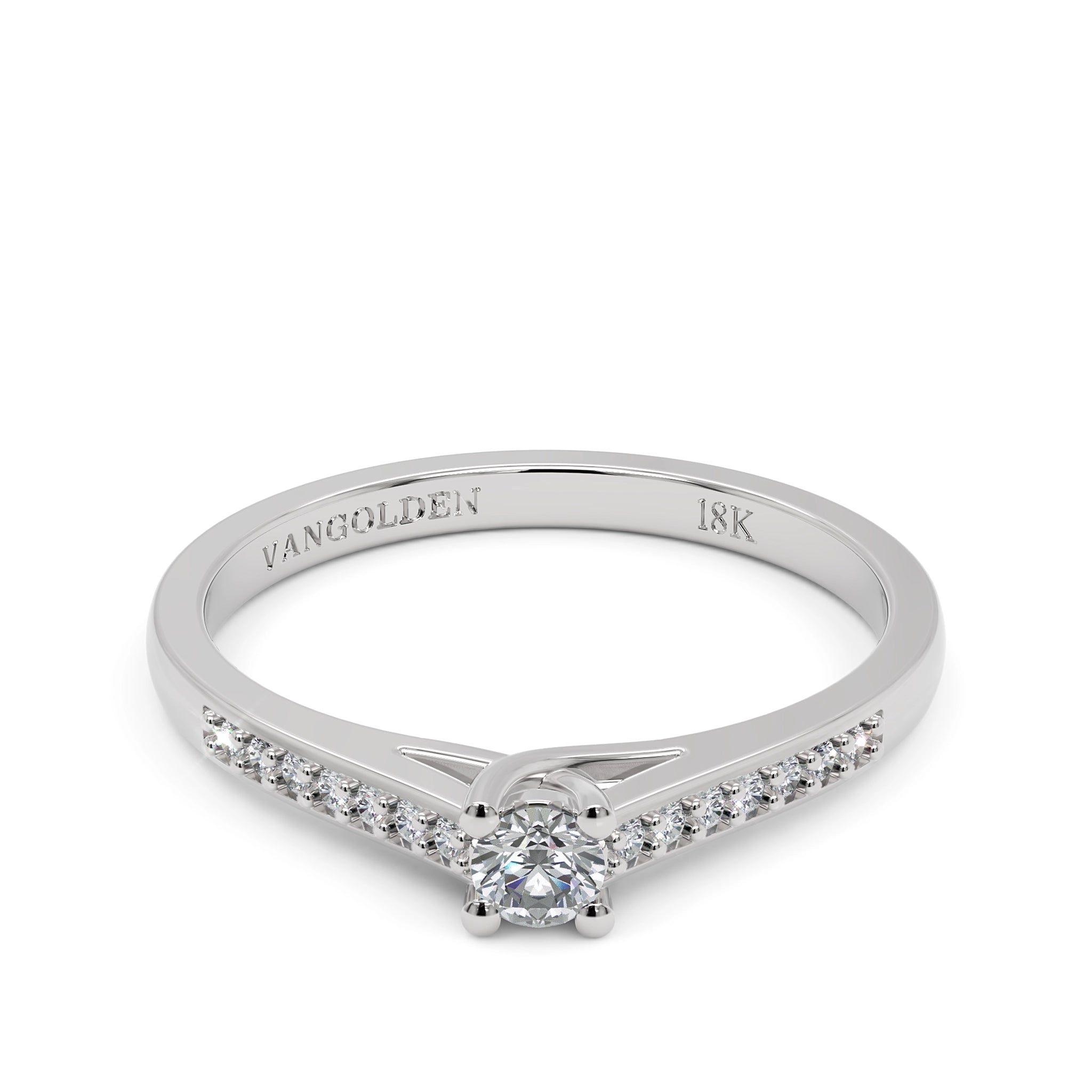 Anel de Noivado Fiorella II Diamante Natural 0,10 ct em Ouro 18K