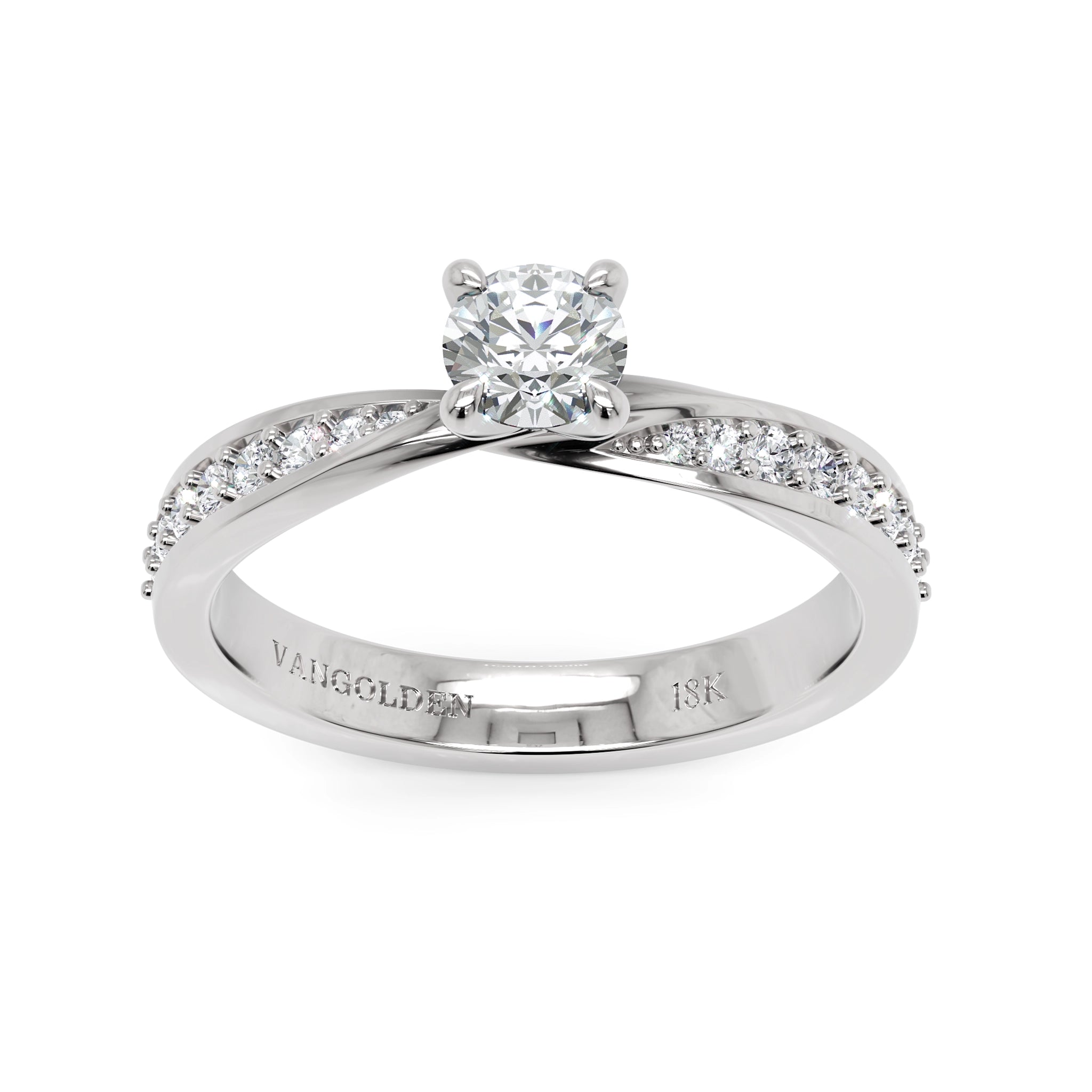Anel de Noivado Tempus Diamante 0,35 ct em Ouro 18K