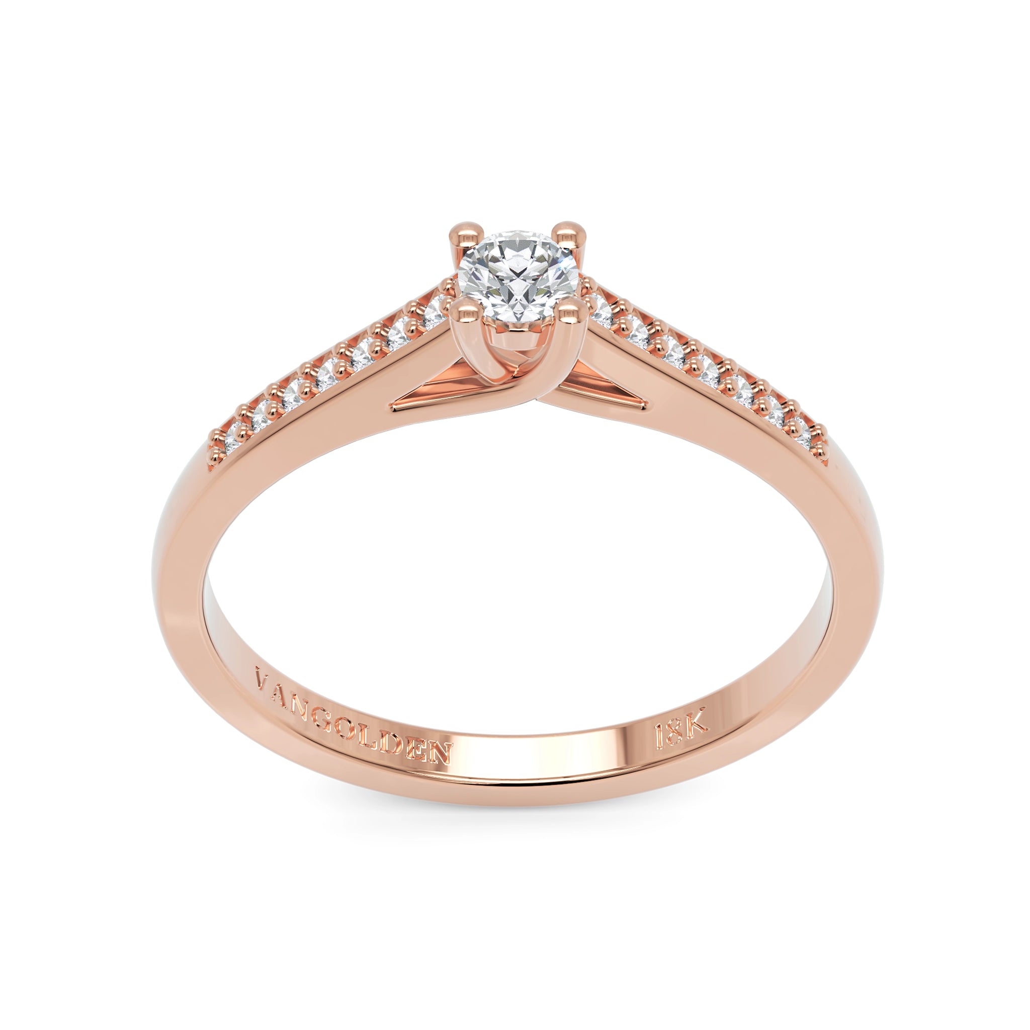 Anel de Noivado Fiorella II Diamante Natural 0,10 ct em Ouro 18K