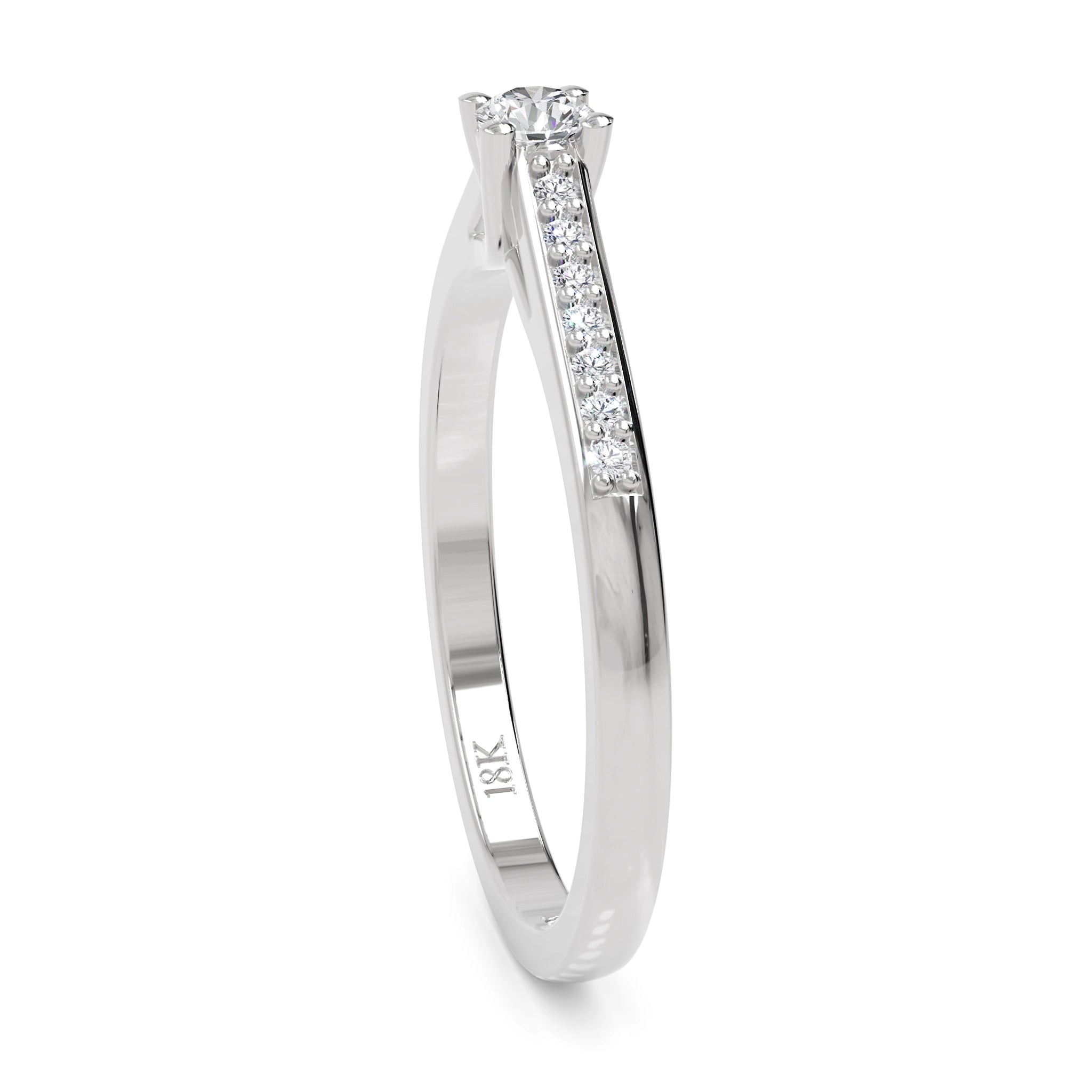 Anel de Noivado Fiorella II Diamante Natural 0,10 ct em Ouro 18K