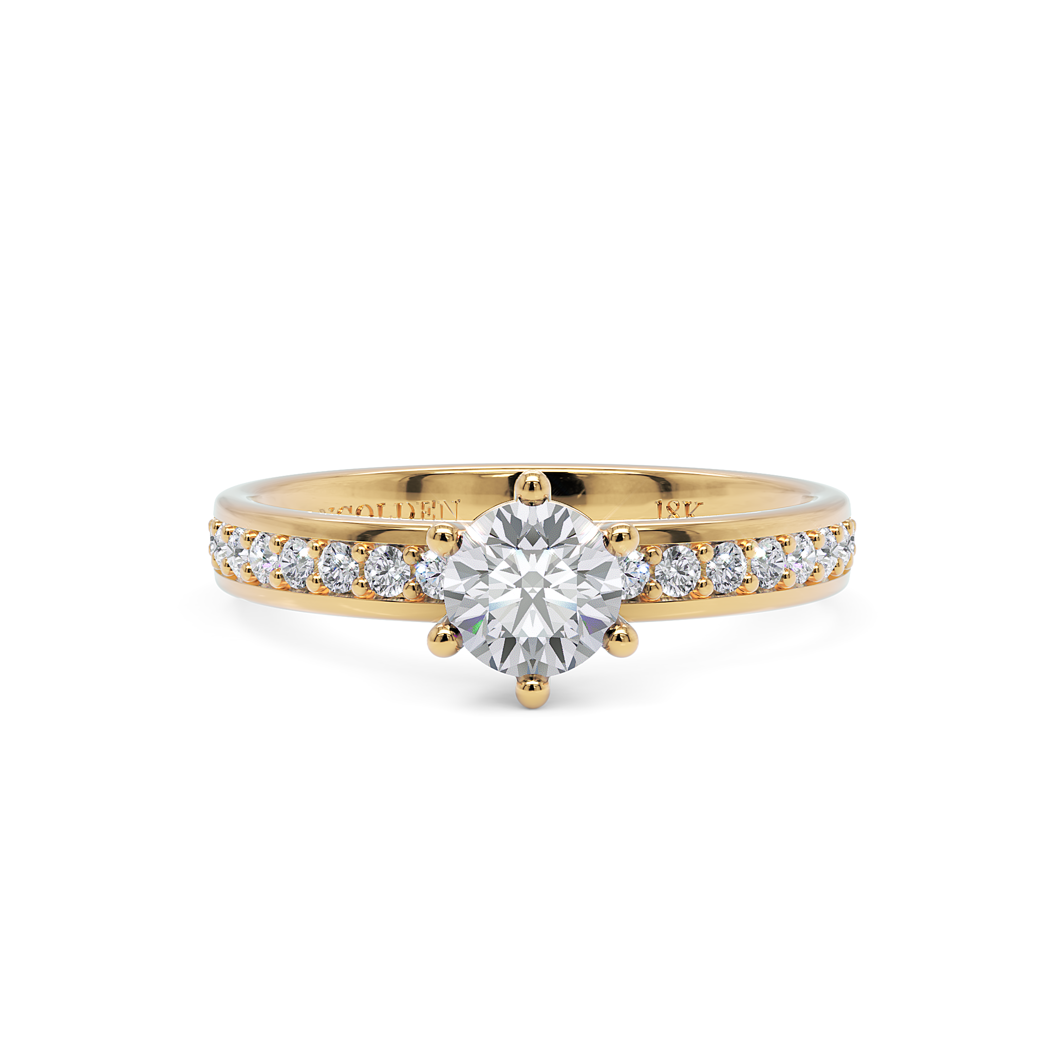 #cor_ouro amarelo anel de noivado ouro 18k moissanite