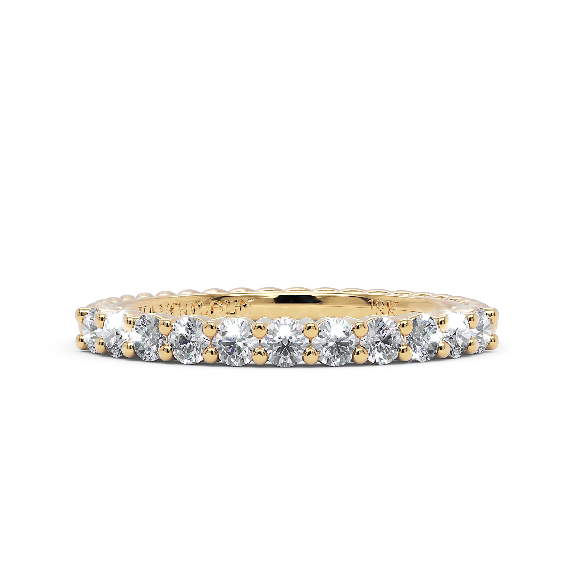 #cor_ouro amarelo parador Meia Aliança trançado em ouro 18k e diamantes naturais brilhantes