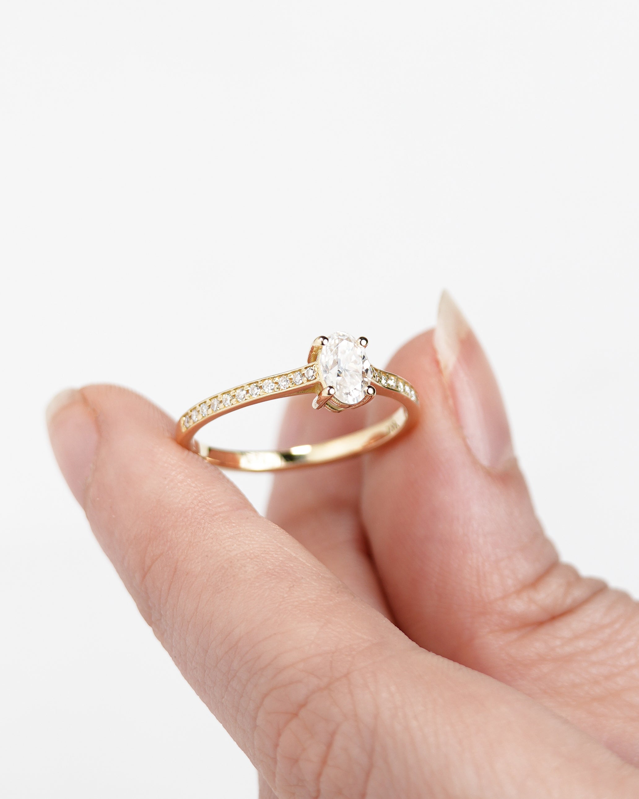 Anel de Noivado Fael Moissanite 0,50 ct em Ouro 18K