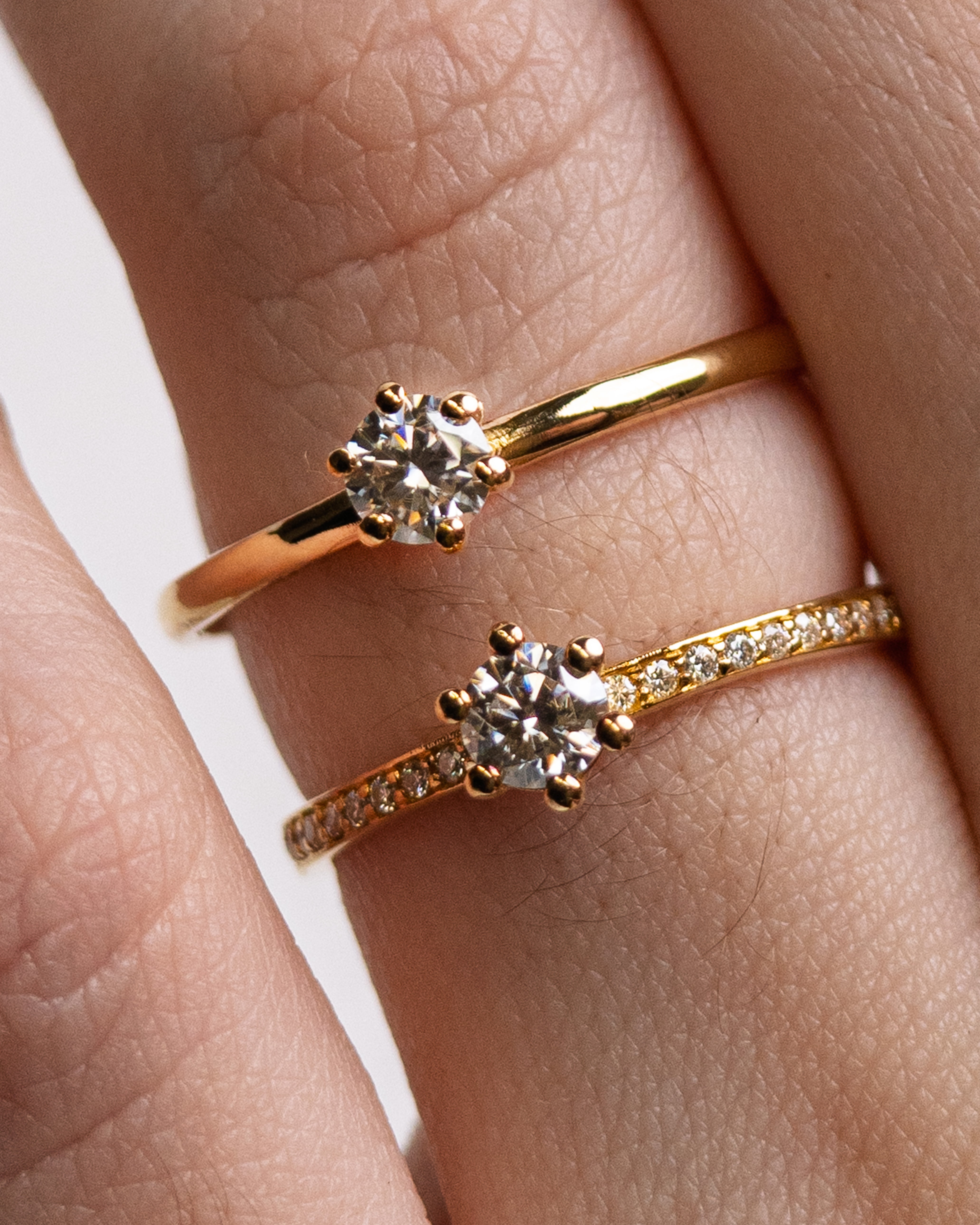 Anel de Noivado Amélie II Moissanite 0,25 ct em Ouro 18K