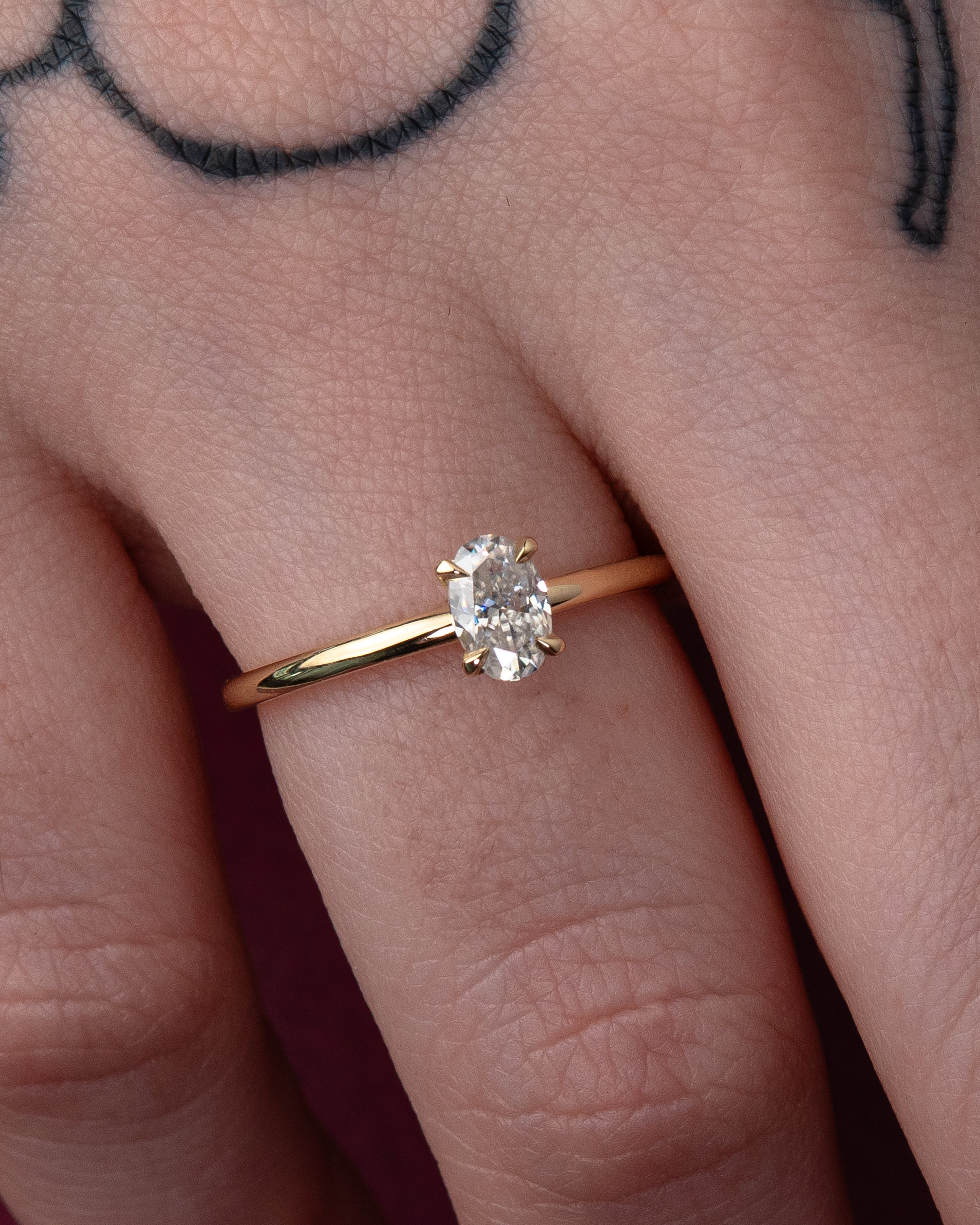 Anel de Noivado Petra Moissanite 0,50 ct em Ouro 18K