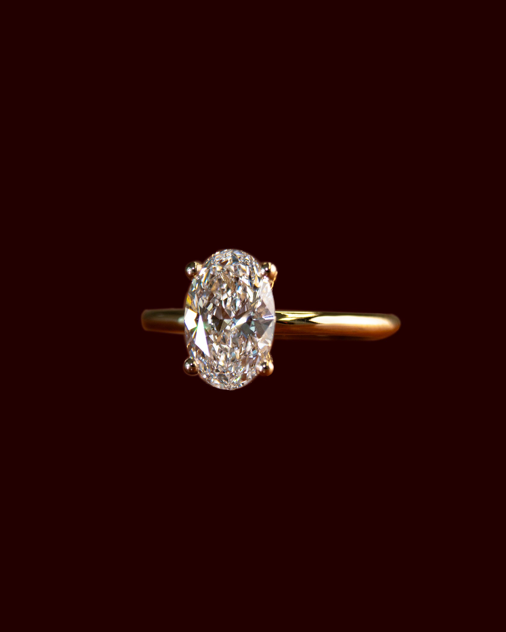 Anel de Noivado Paleta Diamante de Laboratório 1,5 ct em Ouro 18K