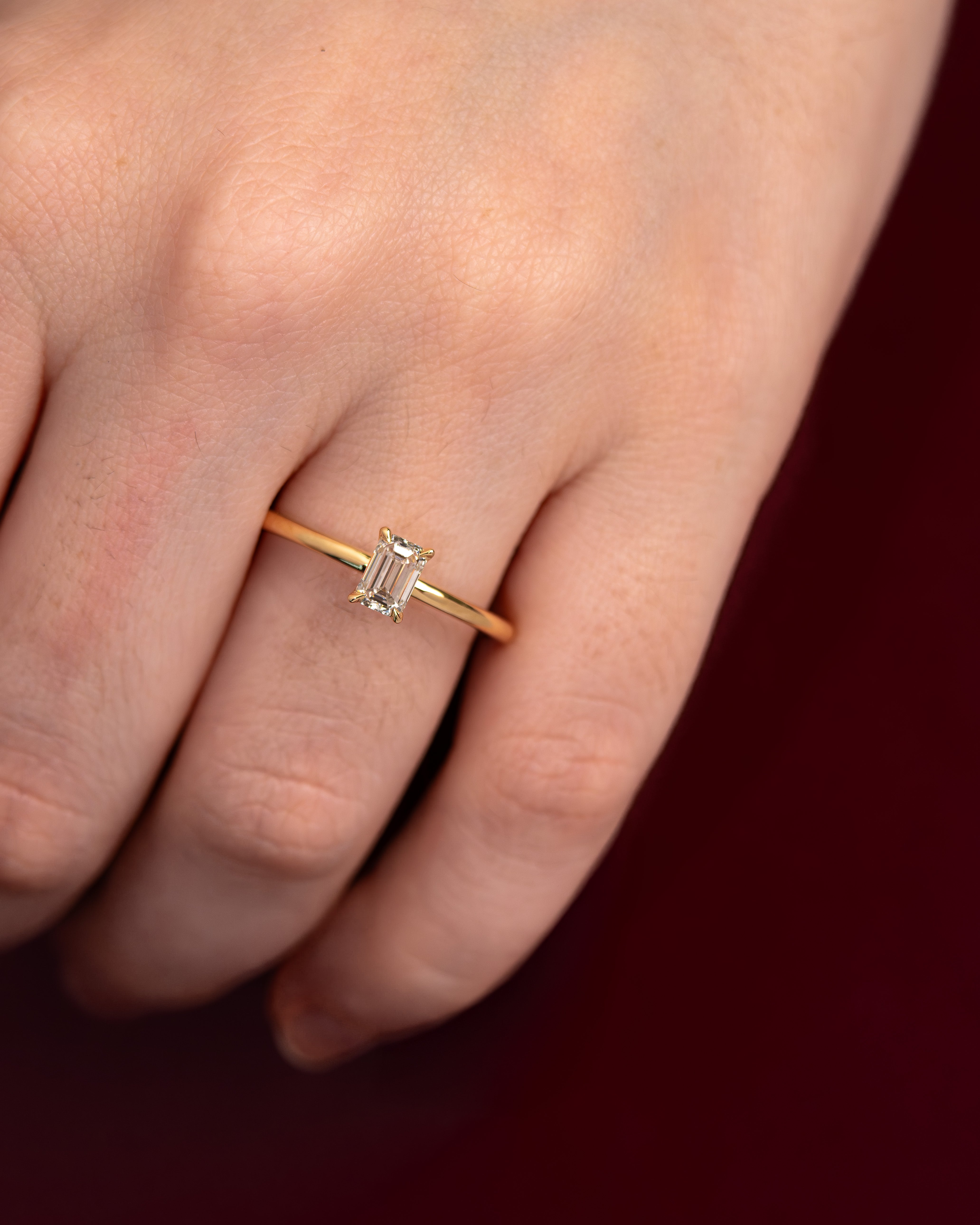 Anel de Noivado Helena Diamante de Laboratório 0,50 ct em Ouro 18K