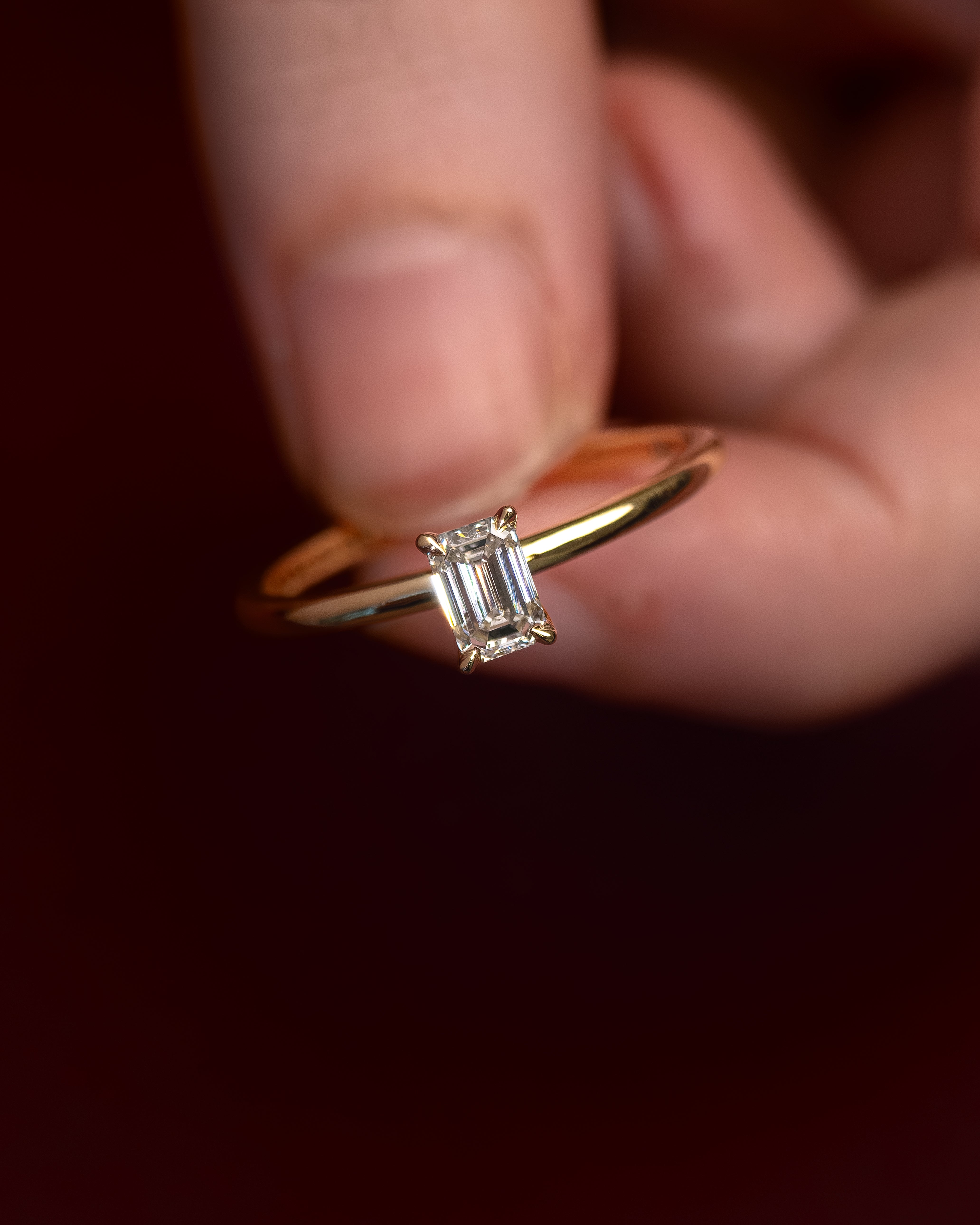 Anel de Noivado Helena Diamante de Laboratório 0,50 ct em Ouro 18K