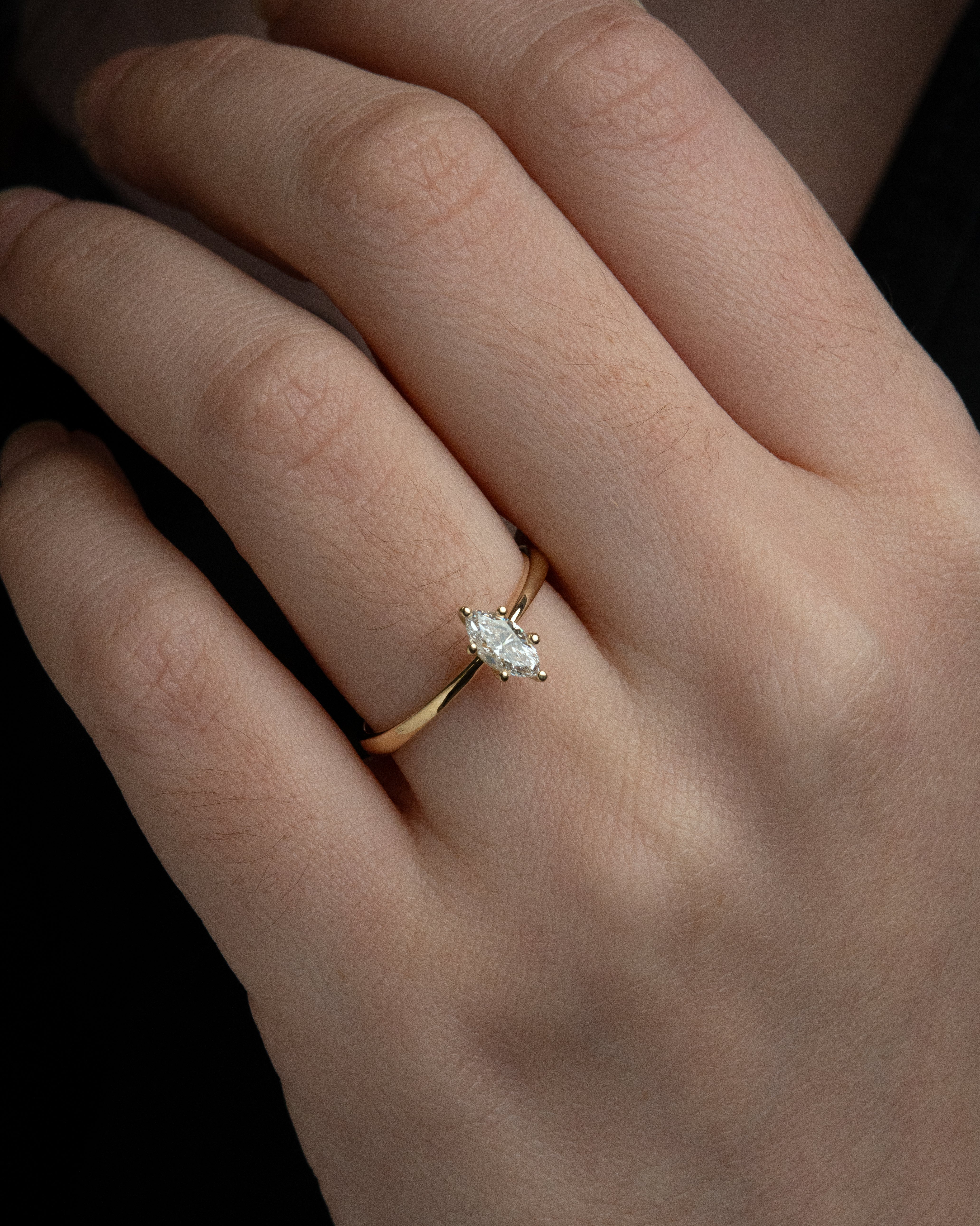 Anel de Noivado Eda Diamante de Laboratório 0,30 ct em Ouro 18K