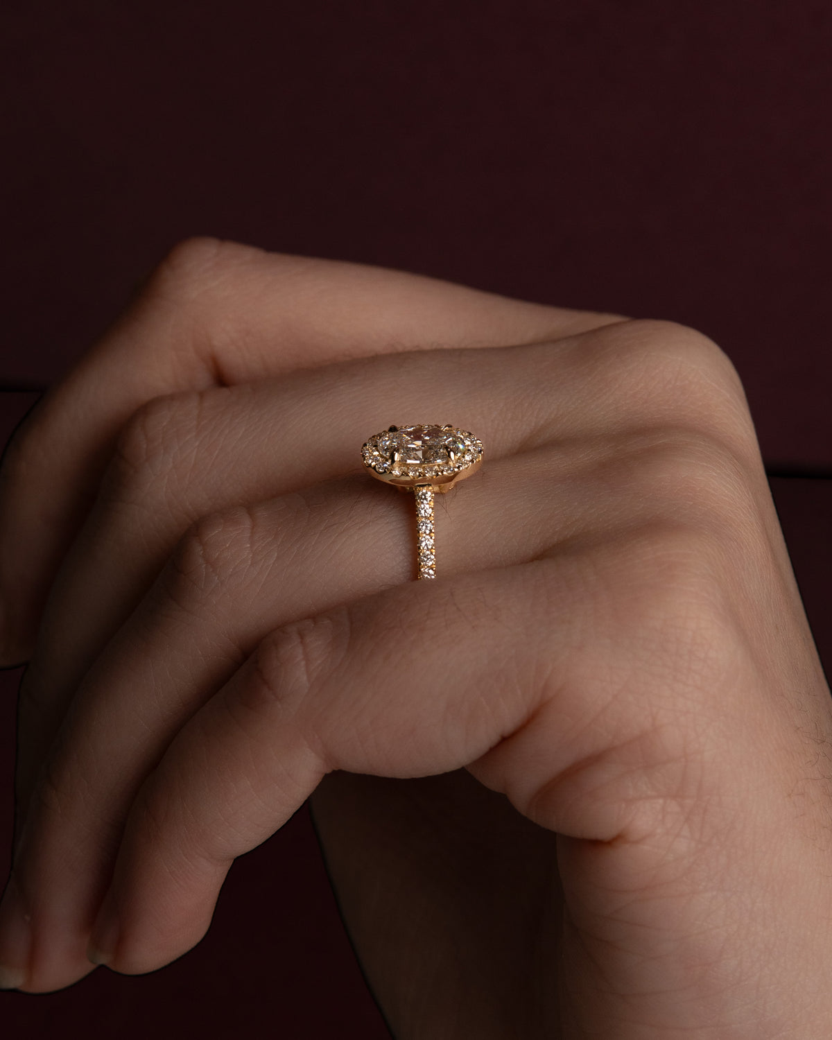 Anel de Noivado Atlas Diamante de Laboratório 1 ct em Ouro 18K