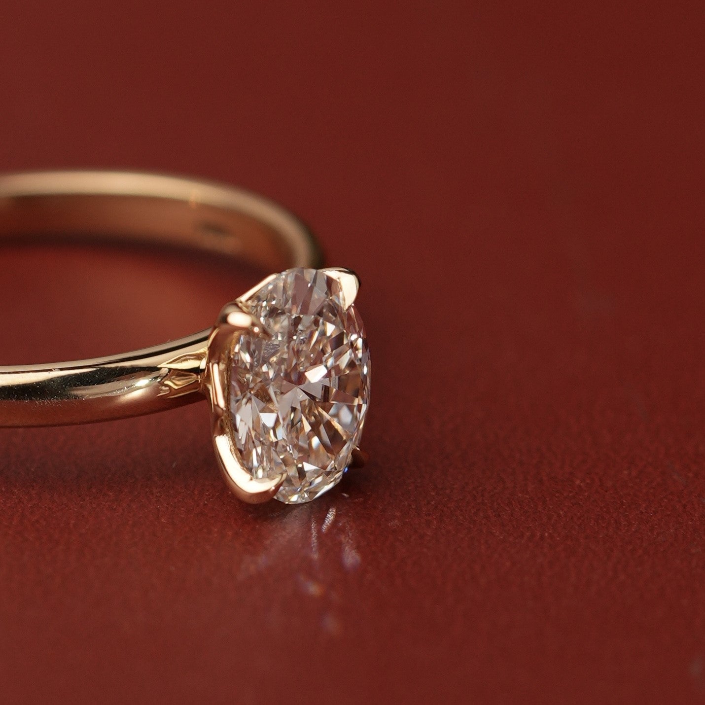 Anel de Noivado Paleta Tulip Diamante de Laboratório 1 ct em Ouro 18K