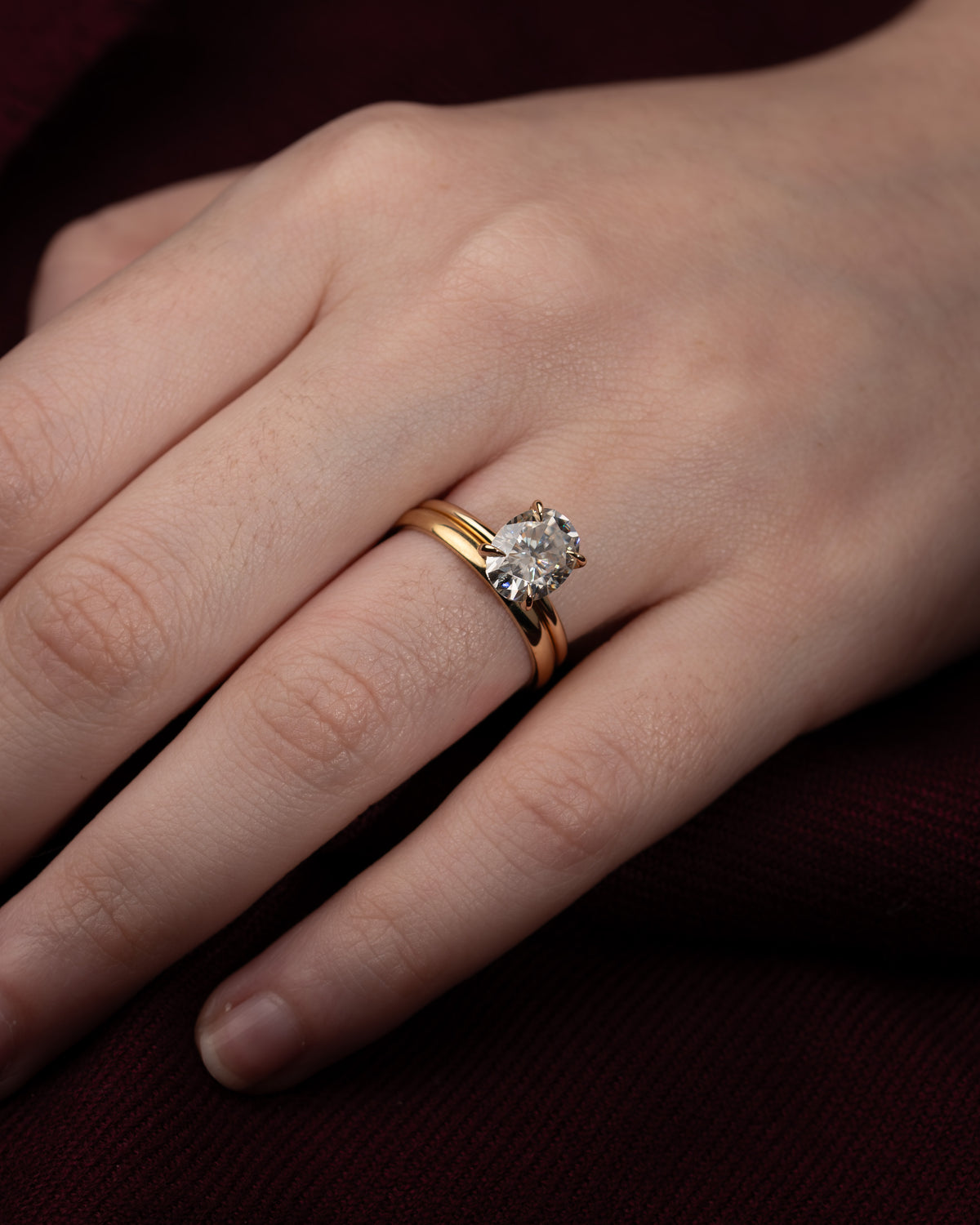 Anel de Noivado Paleta Moissanite 2 ct em Ouro 18K