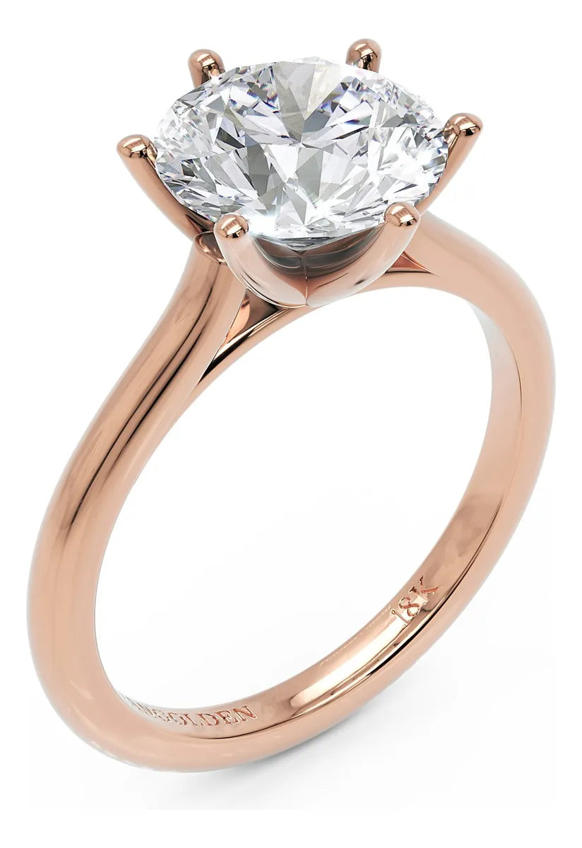 Anel de Noivado Moissanite 3 ct em Ouro 18K