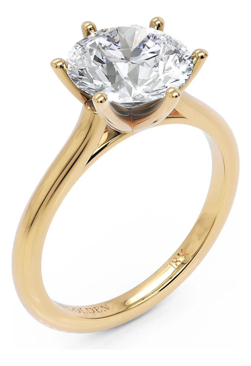 Anel de Noivado Moissanite 3 ct em Ouro 18K