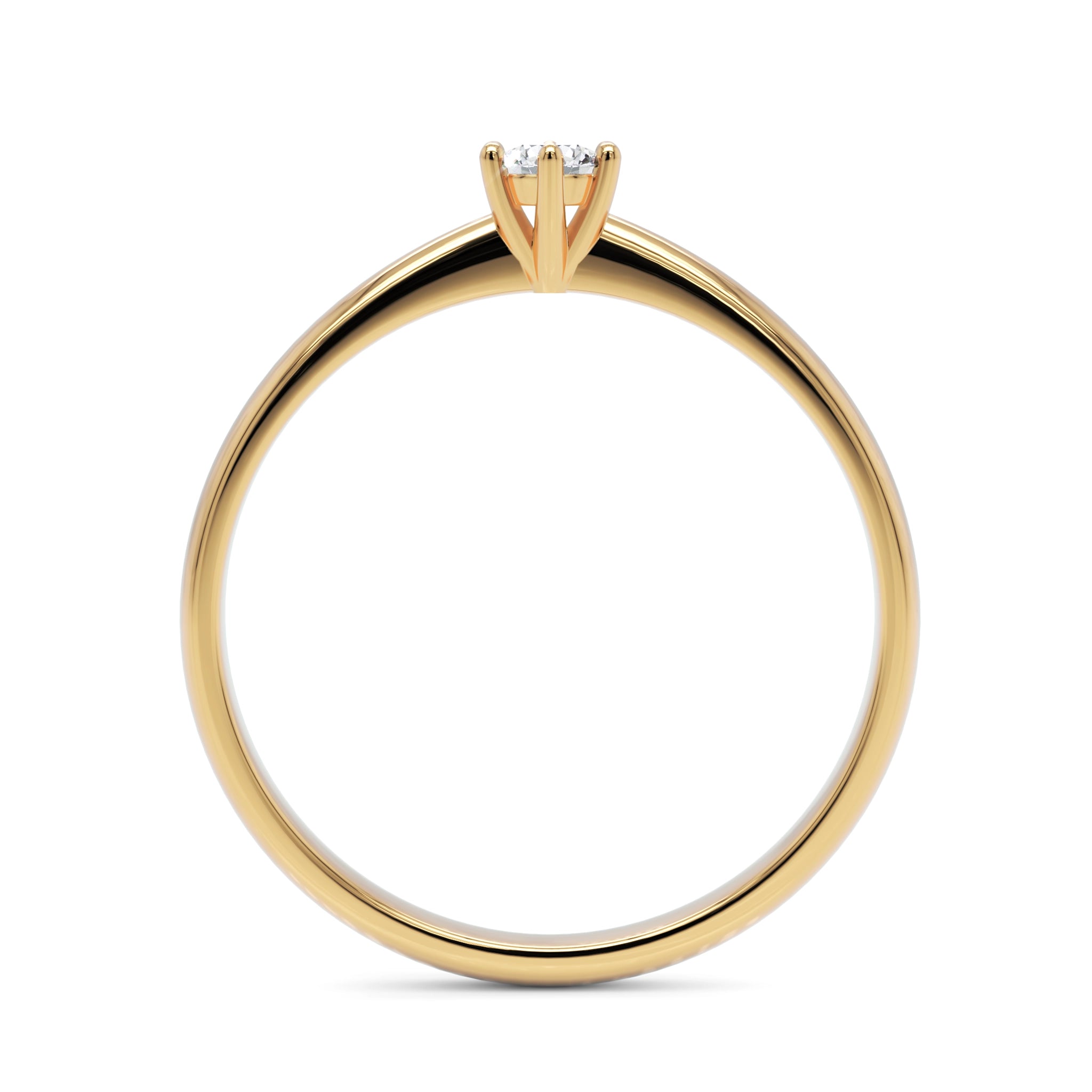 Anel de Noivado Little Miss Sunshine Diamante de Laboratório 0,15 ct em Ouro 18K