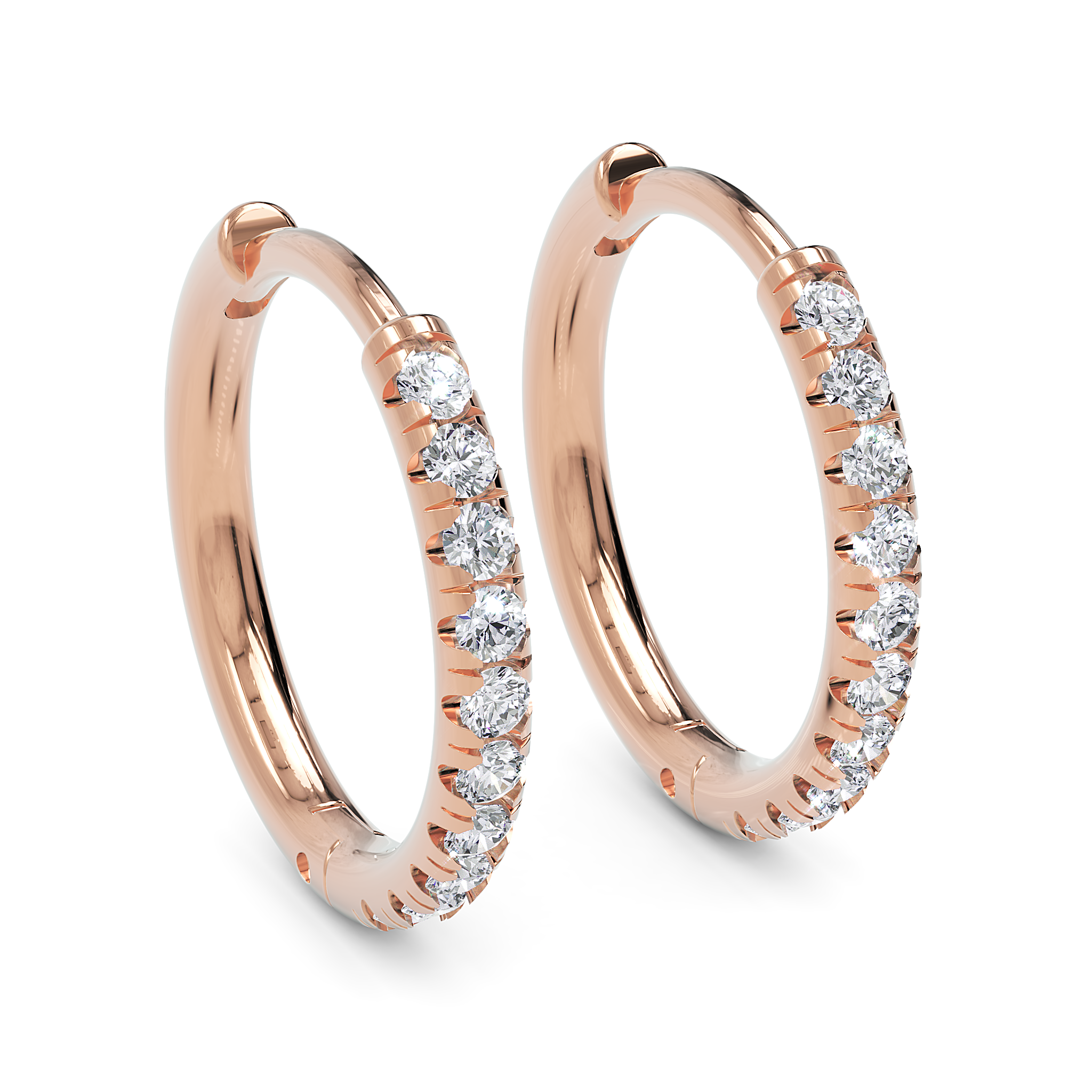 Brinco Argola Elaria em Ouro 18K Com Diamante Natural