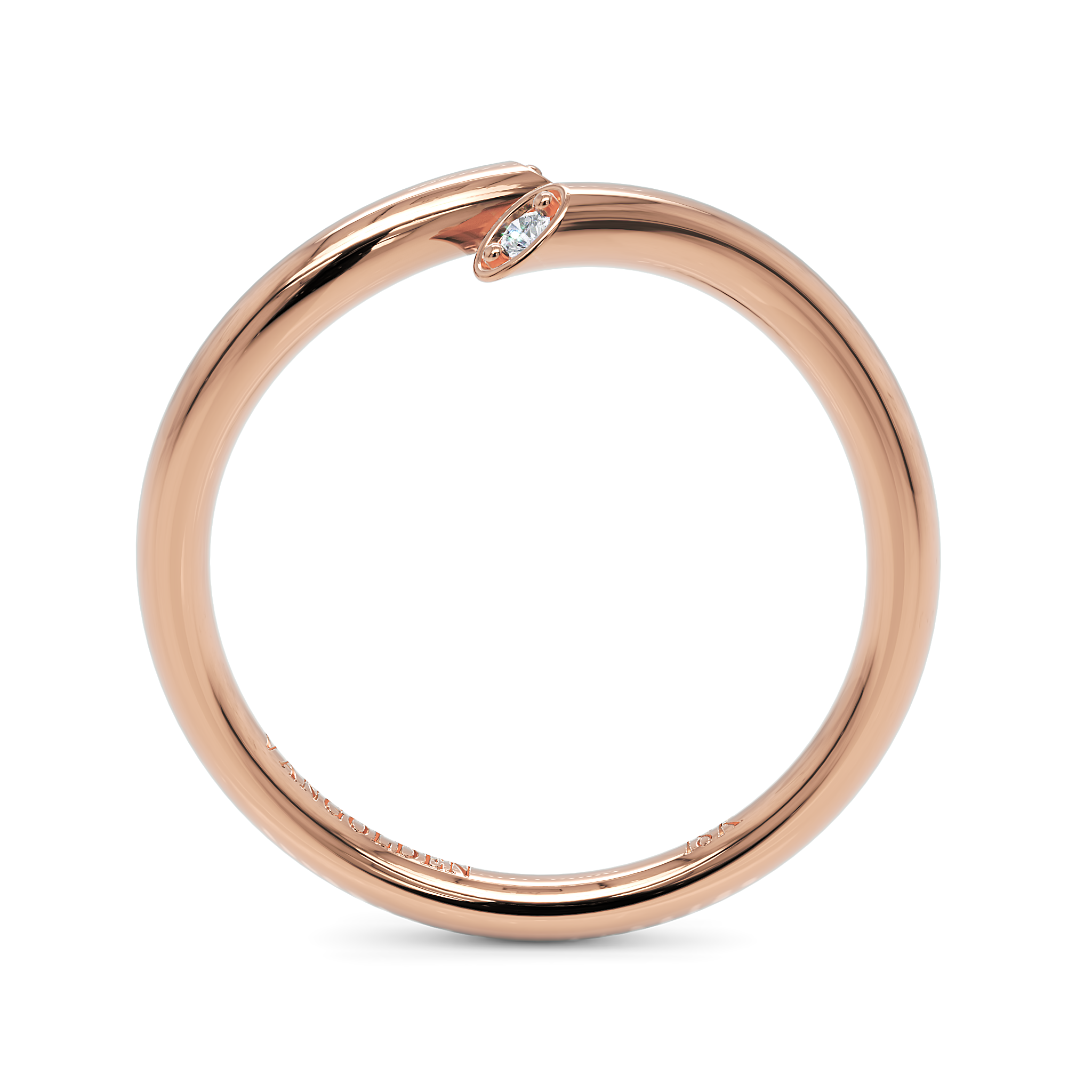 Anel Singular Com Diamante em Ouro 18K