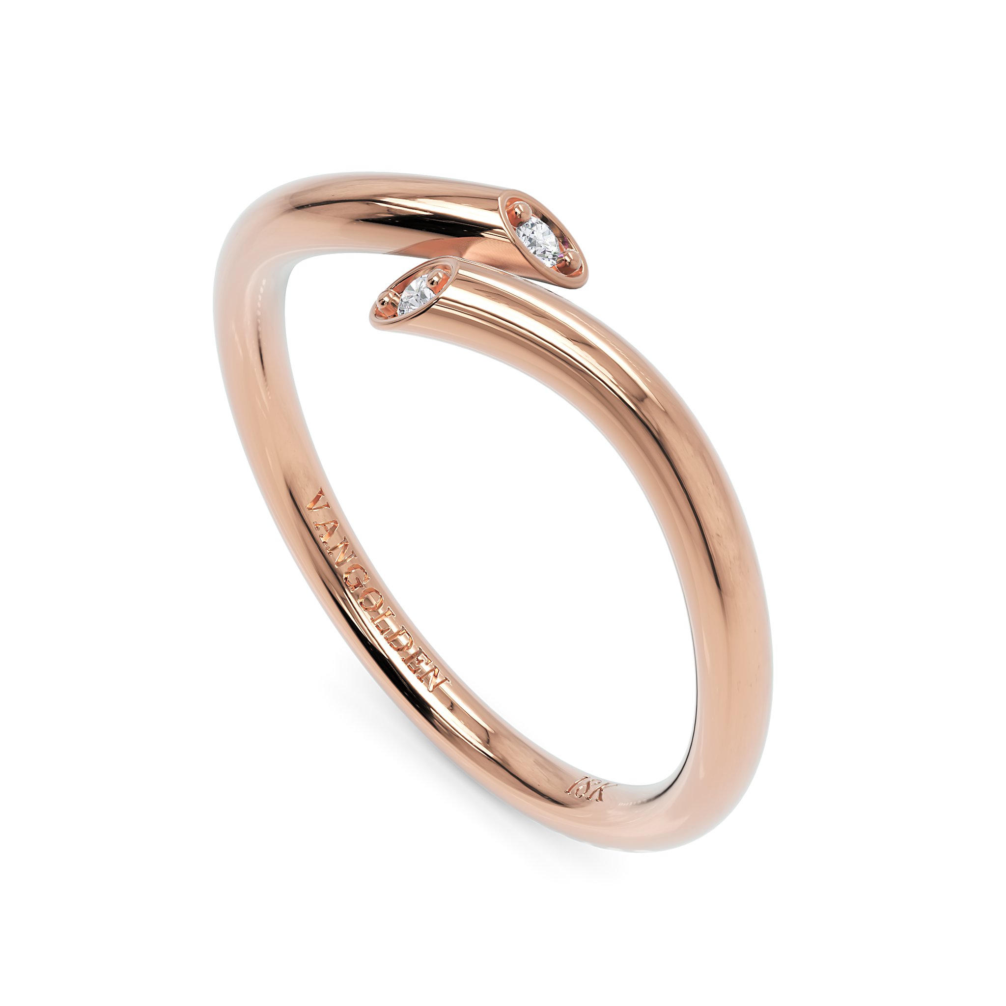 Anel Singular Com Diamante em Ouro 18K