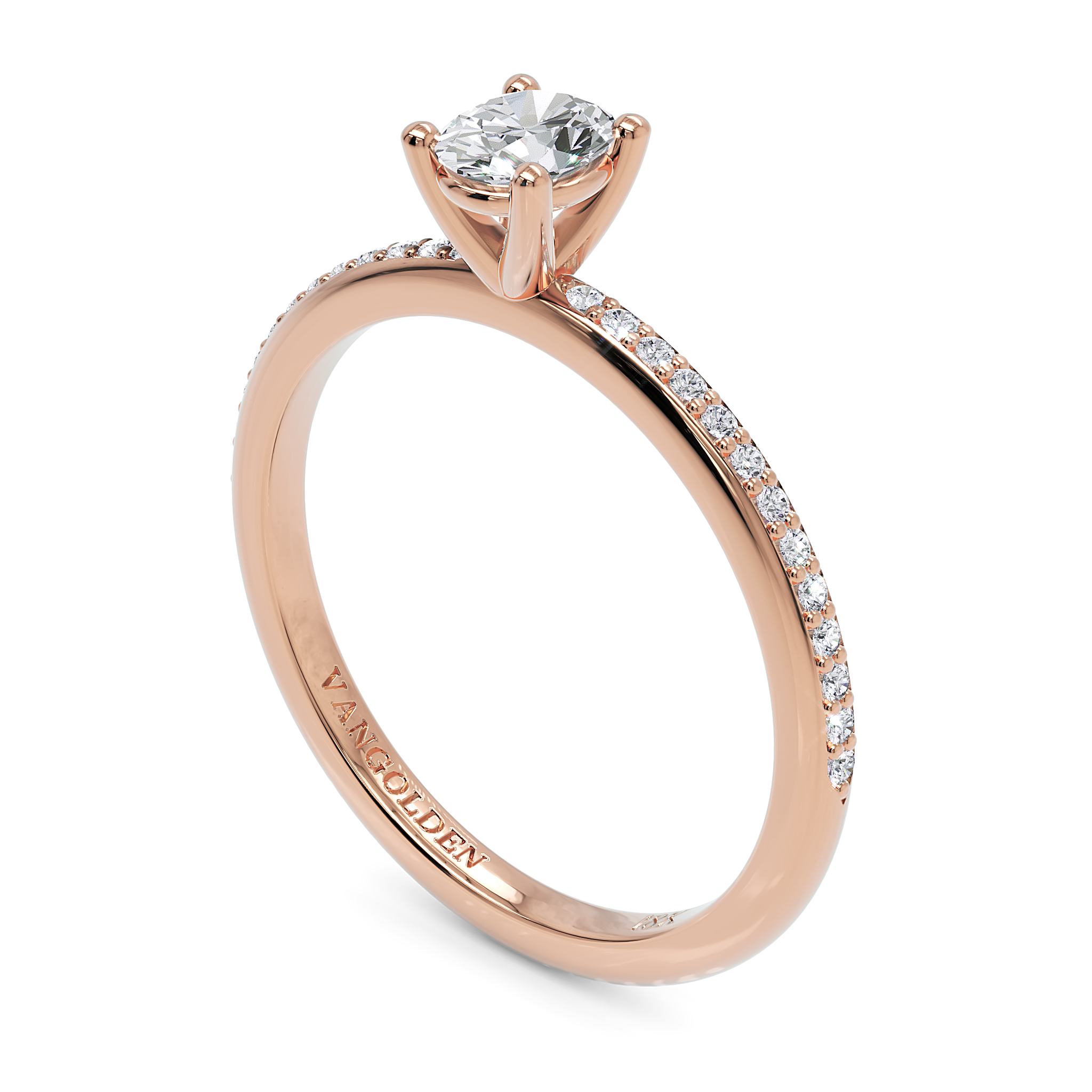 Anel de Noivado Classic Oval Moissanite 0,50 ct em Ouro 18K