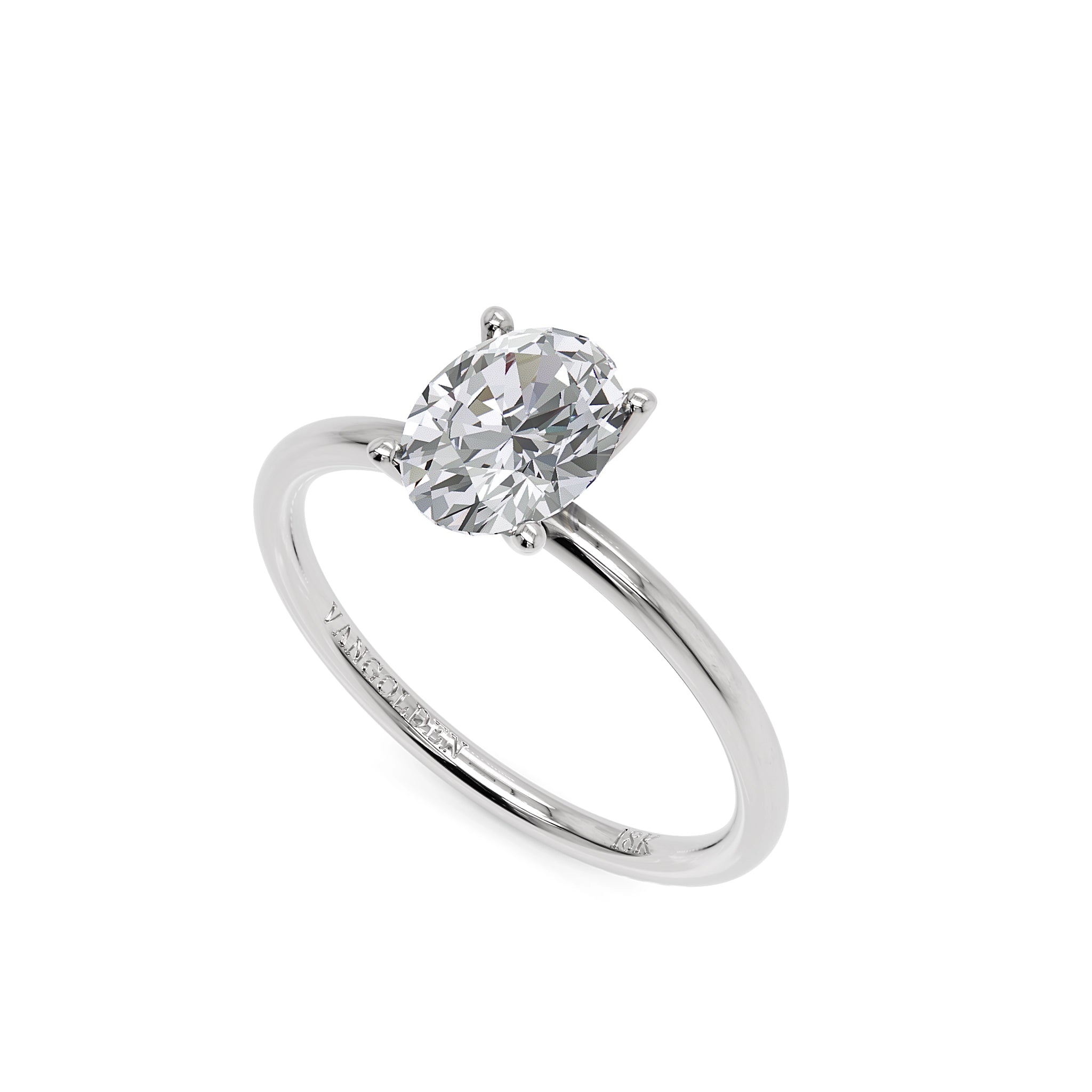 Anel de Noivado Paleta Moissanite 1,5 ct em Ouro 18K