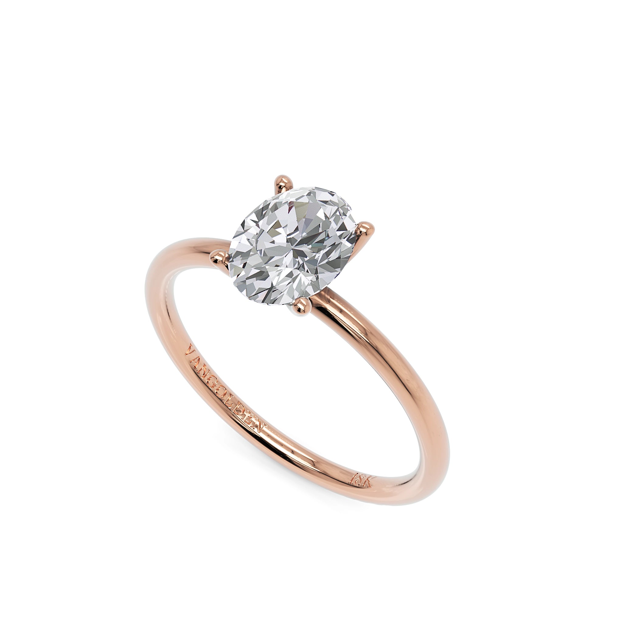 Anel de Noivado Paleta Moissanite 1,5 ct em Ouro 18K