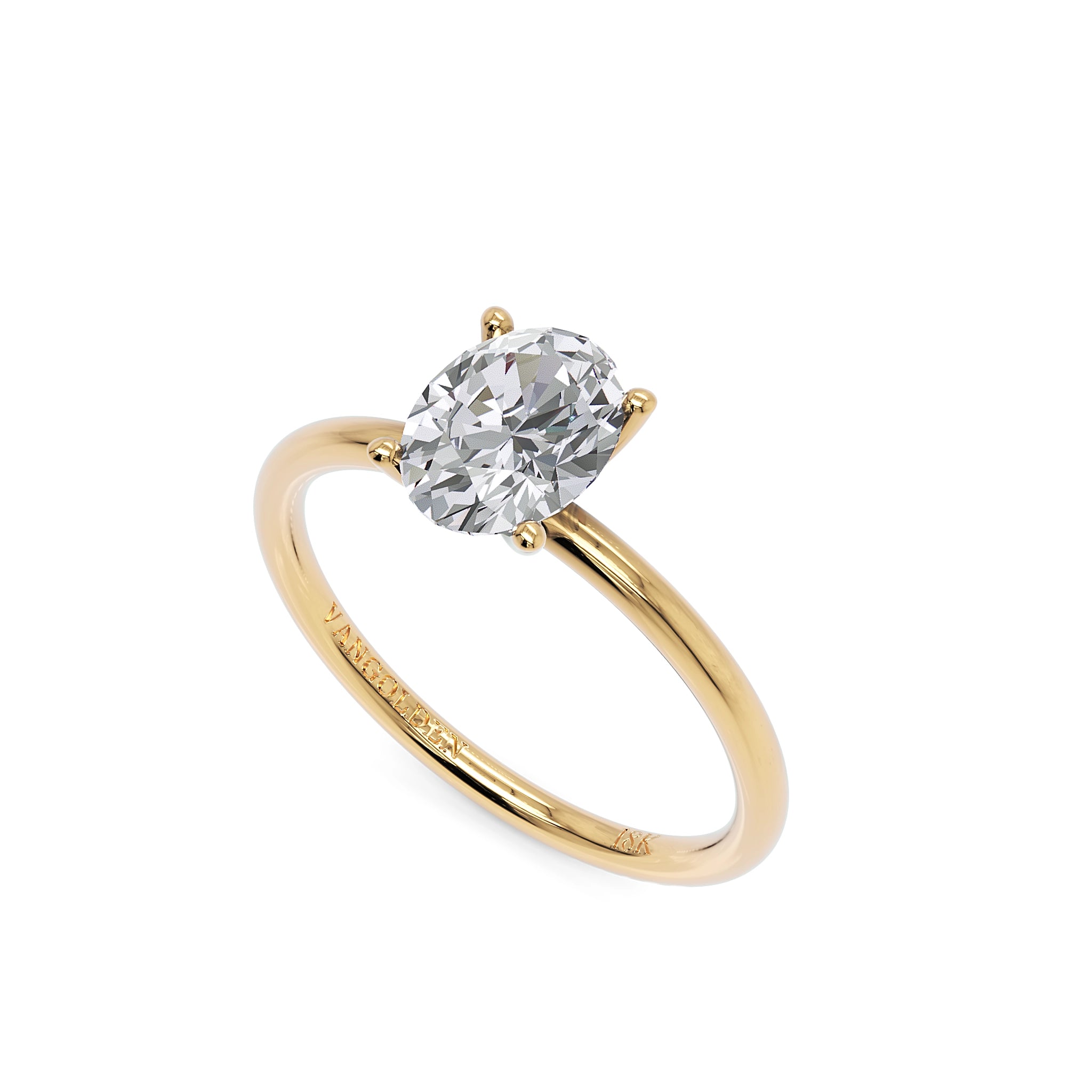 Anel de Noivado Paleta Moissanite 1,5 ct em Ouro 18K