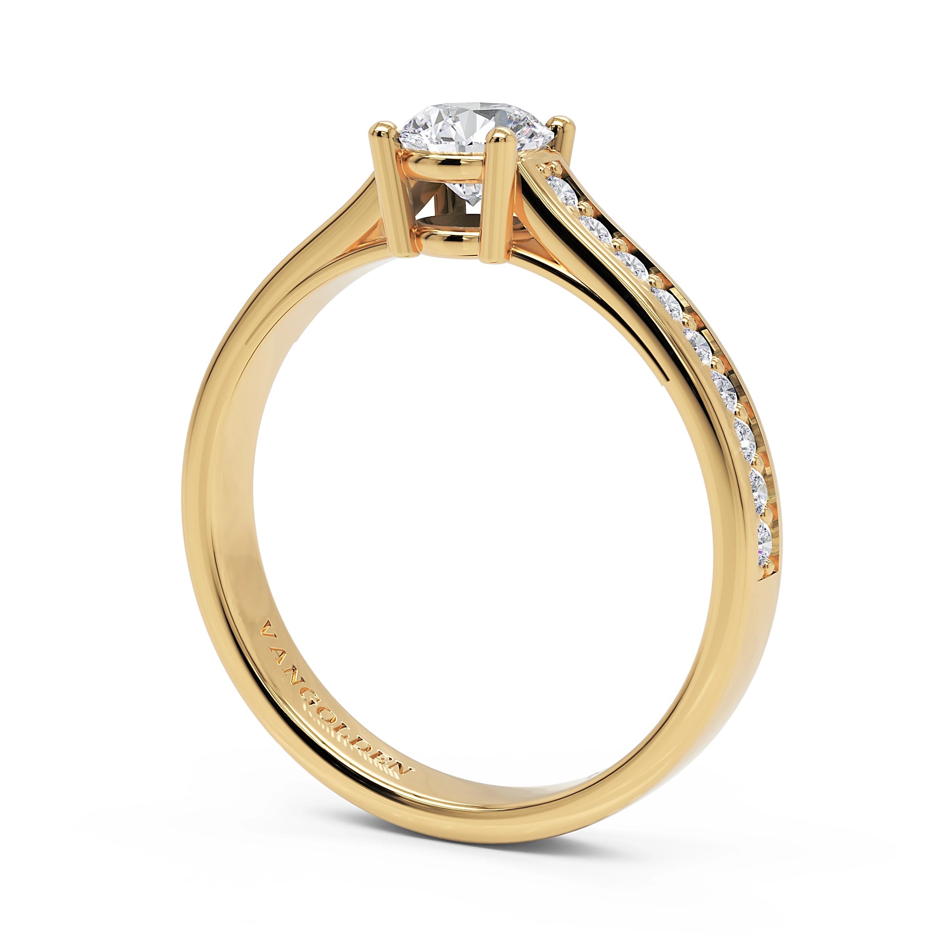 Anel de Noivado Stellae II Magna Moissanite 0,50 ct em Ouro 18K