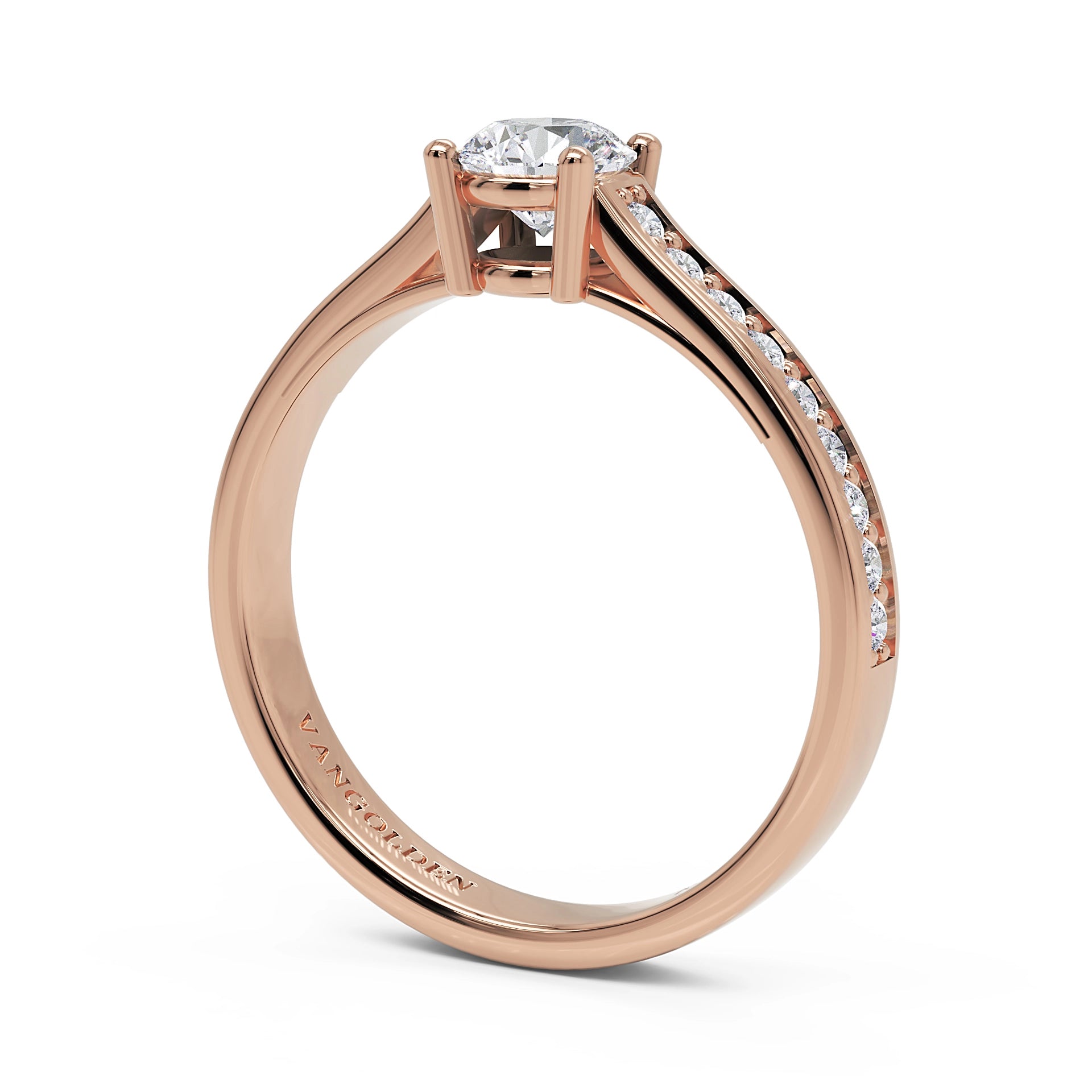 Anel de Noivado Stellae II Magna Moissanite 0,50 ct em Ouro 18K