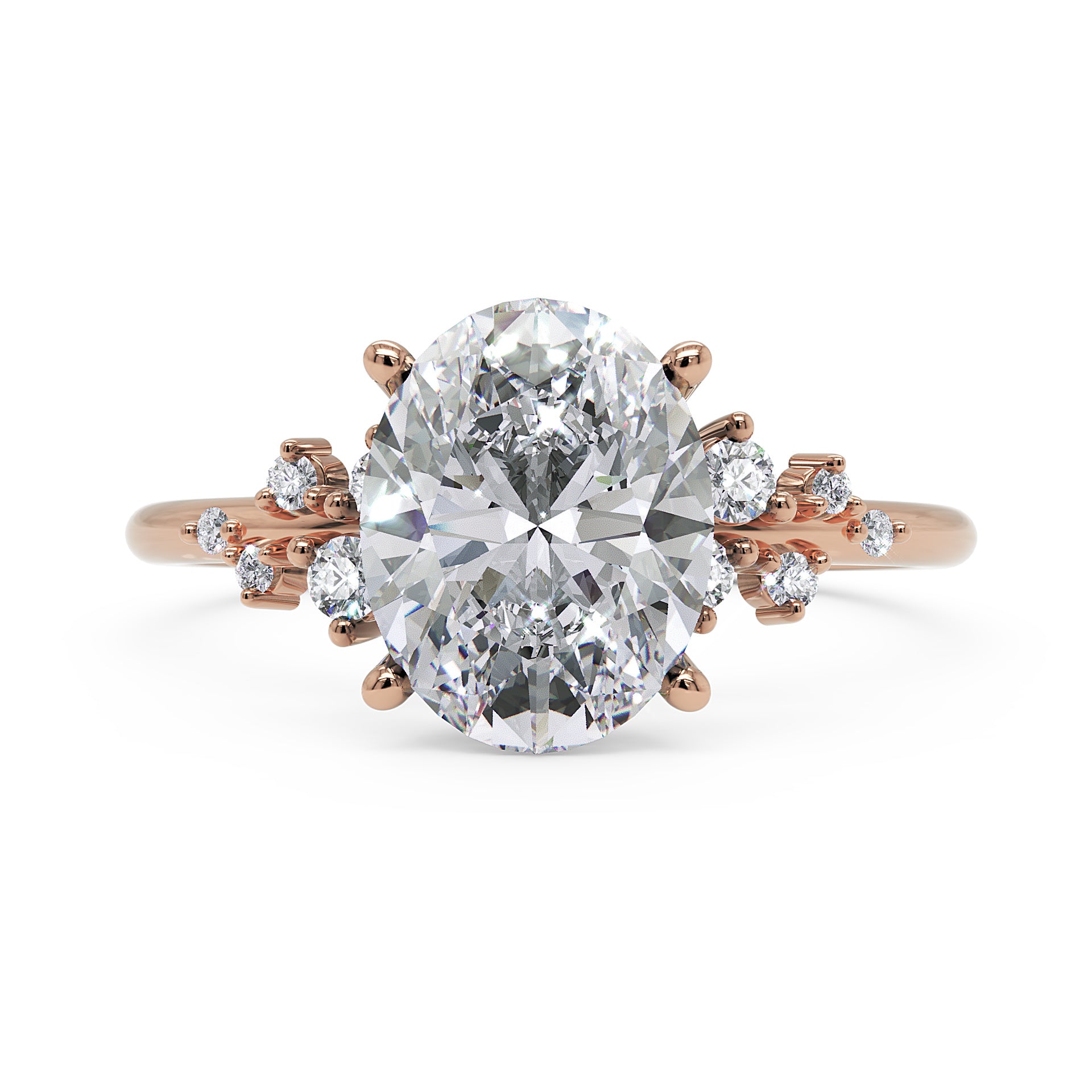 Anel de Noivado Aura Moissanite 2 ct em Ouro 18K