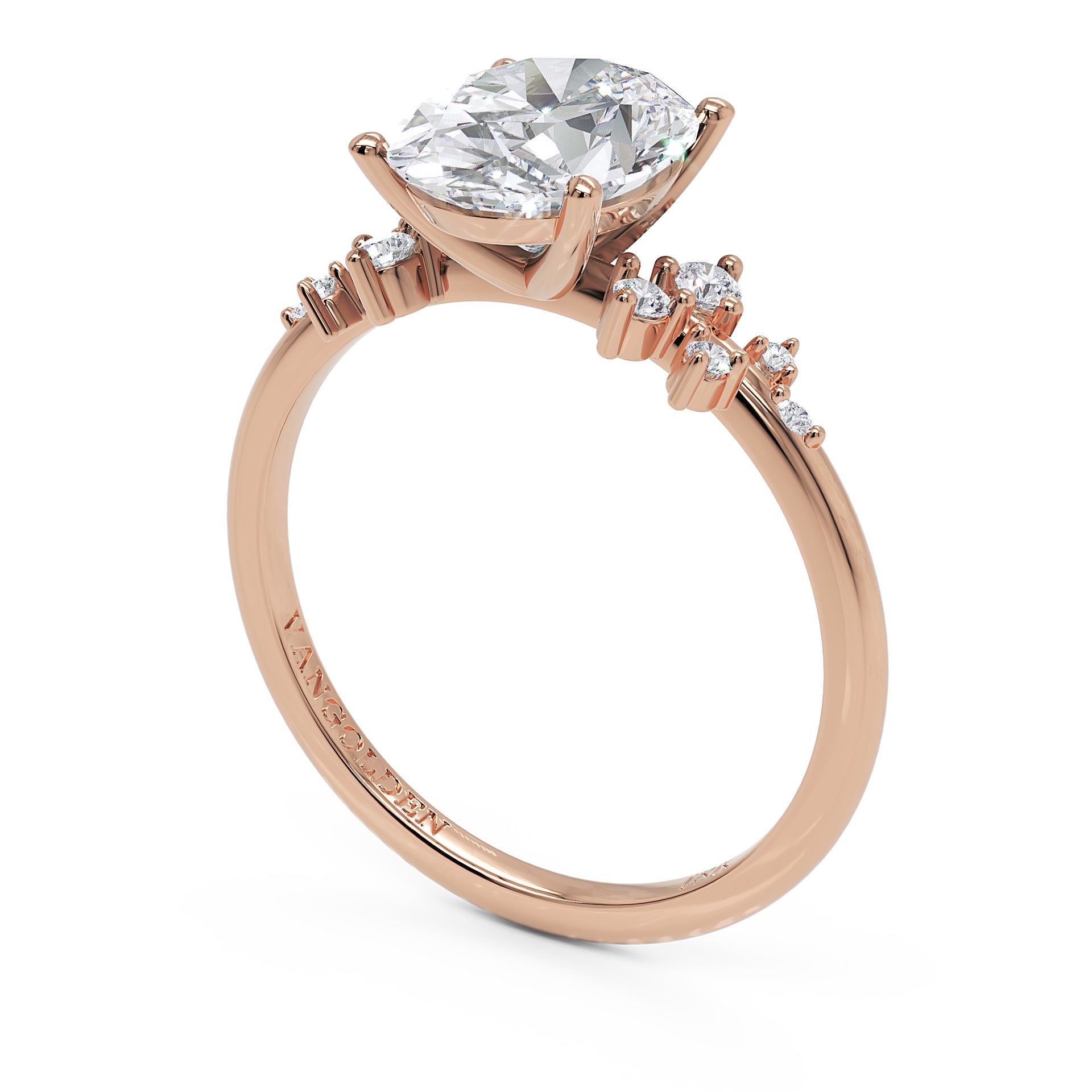 Anel de Noivado Aura Moissanite 2 ct em Ouro 18K